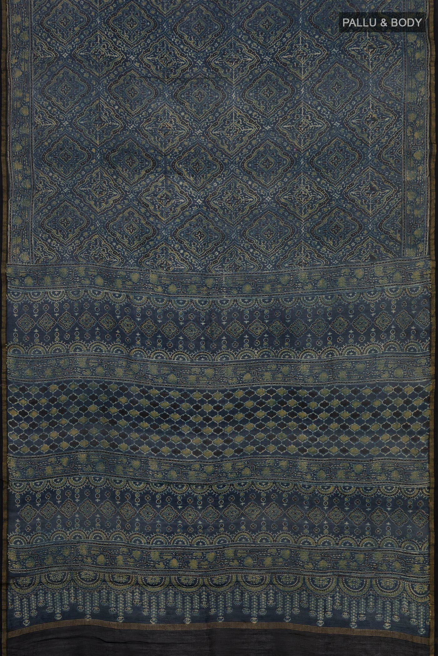 Blue Chanderi Silk Cotton Saree - Image 5
