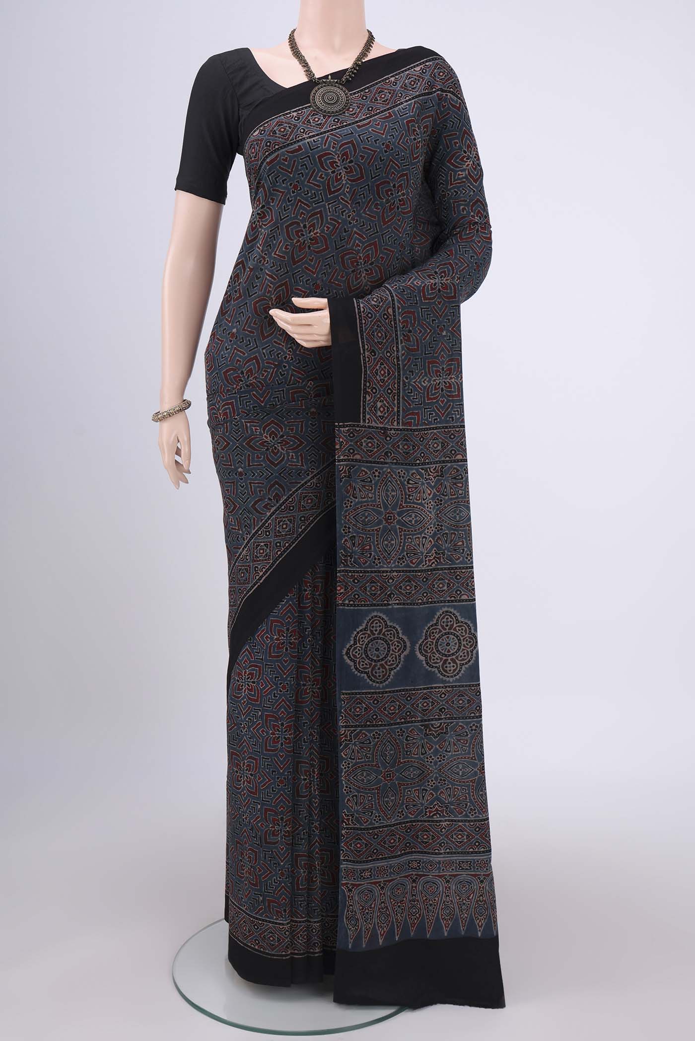 Indigo Cotton Saree