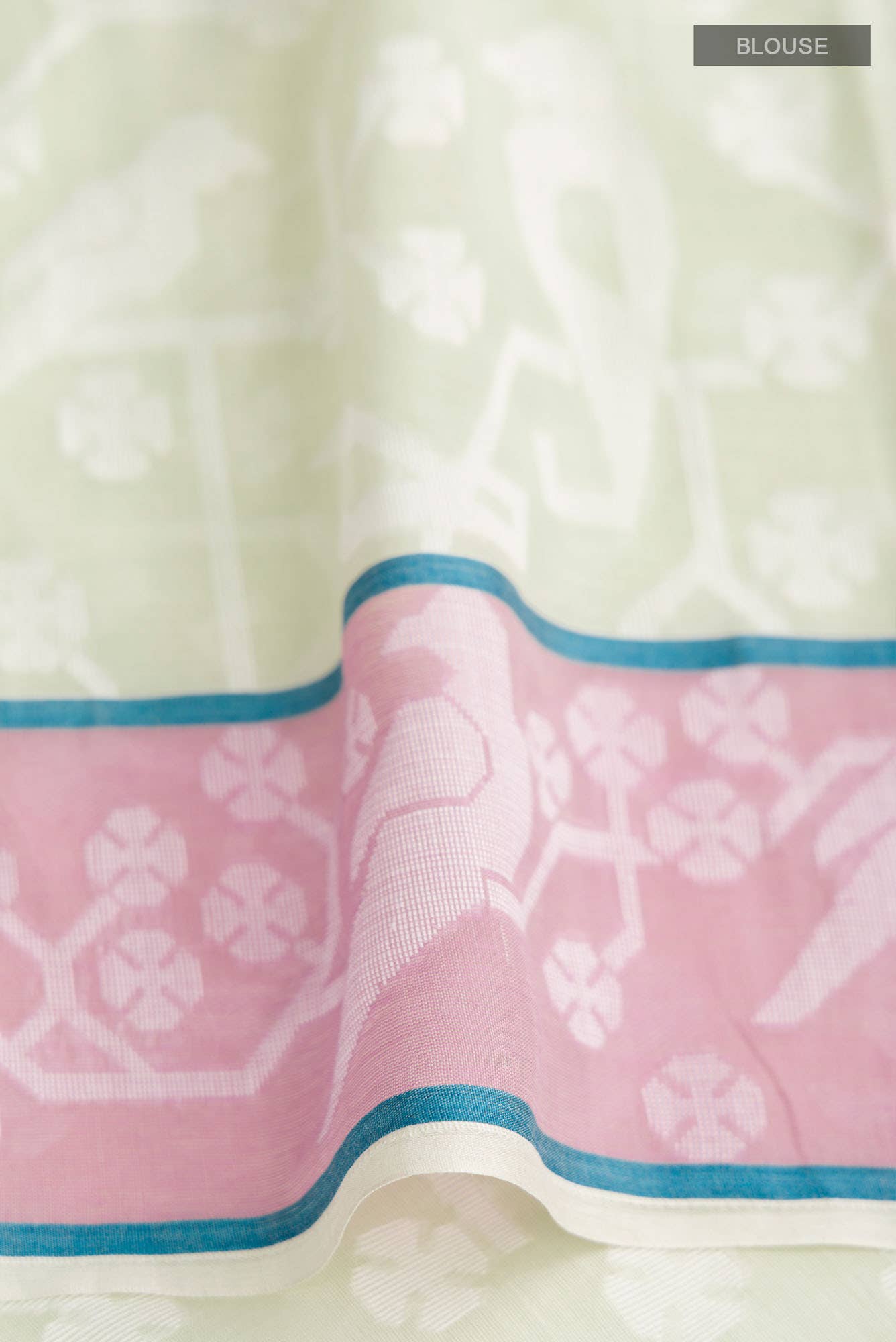 Jamini-Sage Green Bengal Cotton Saree - Image 6