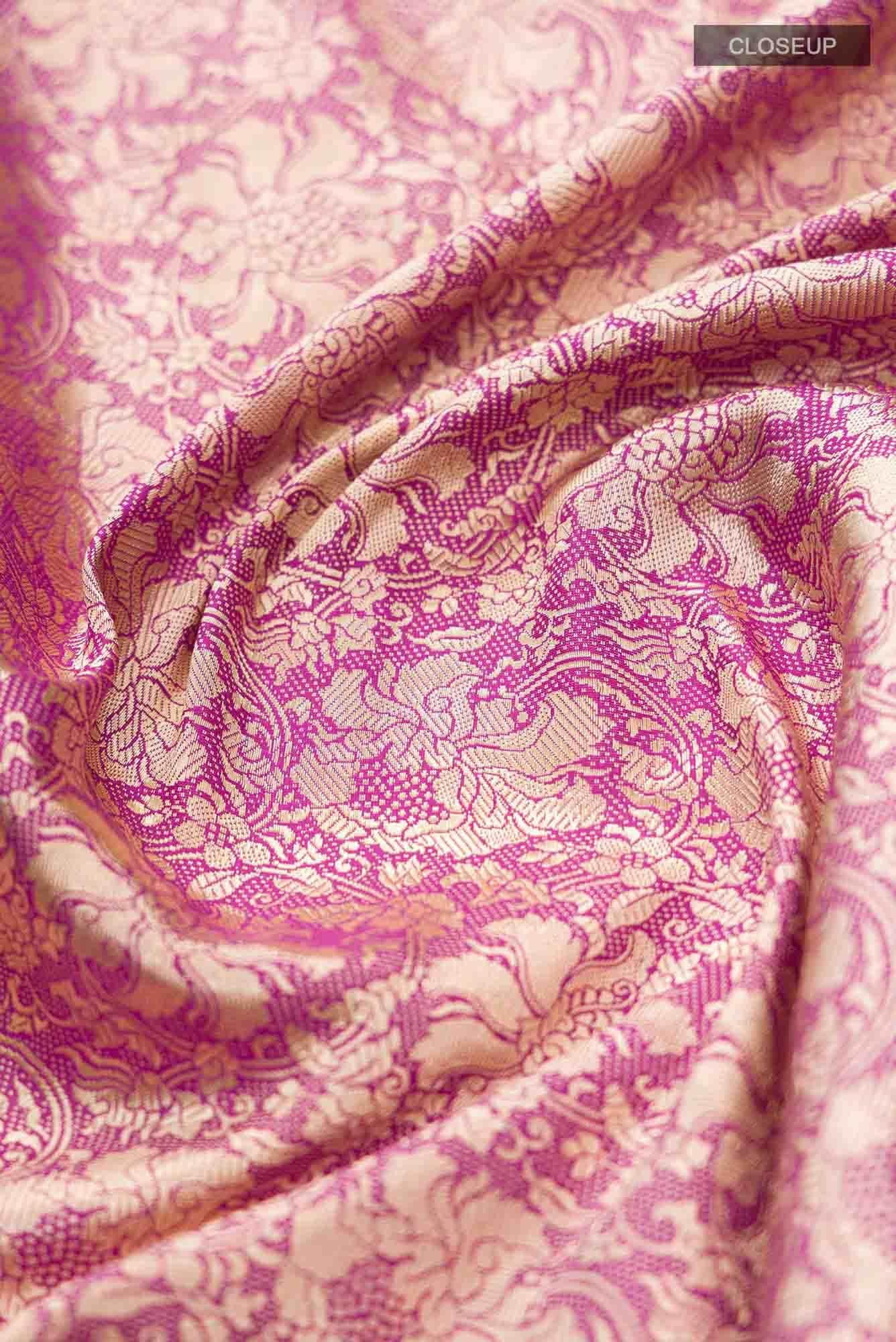 Japanese Tea Ceremony-Pink Banarasi Silk Saree - Image 4