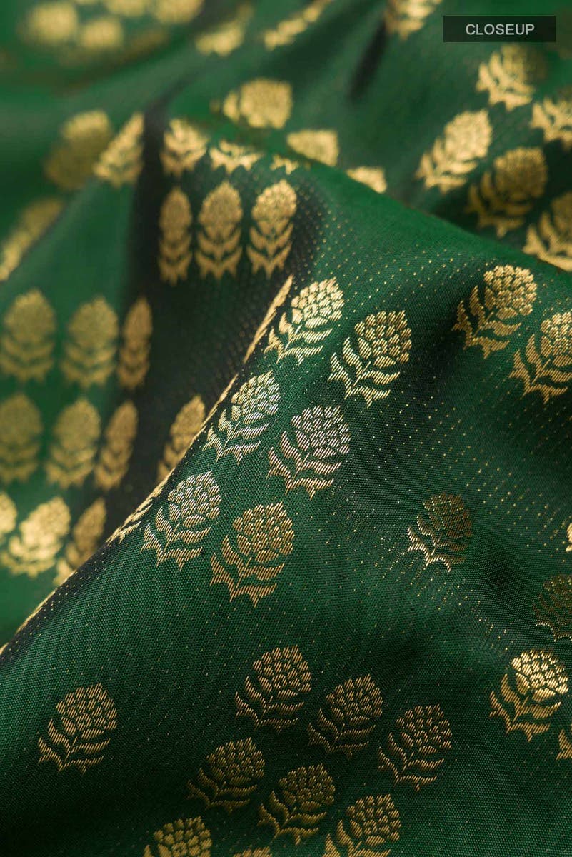 Kanaka-Green Kanchipuram Silk Saree - Image 7