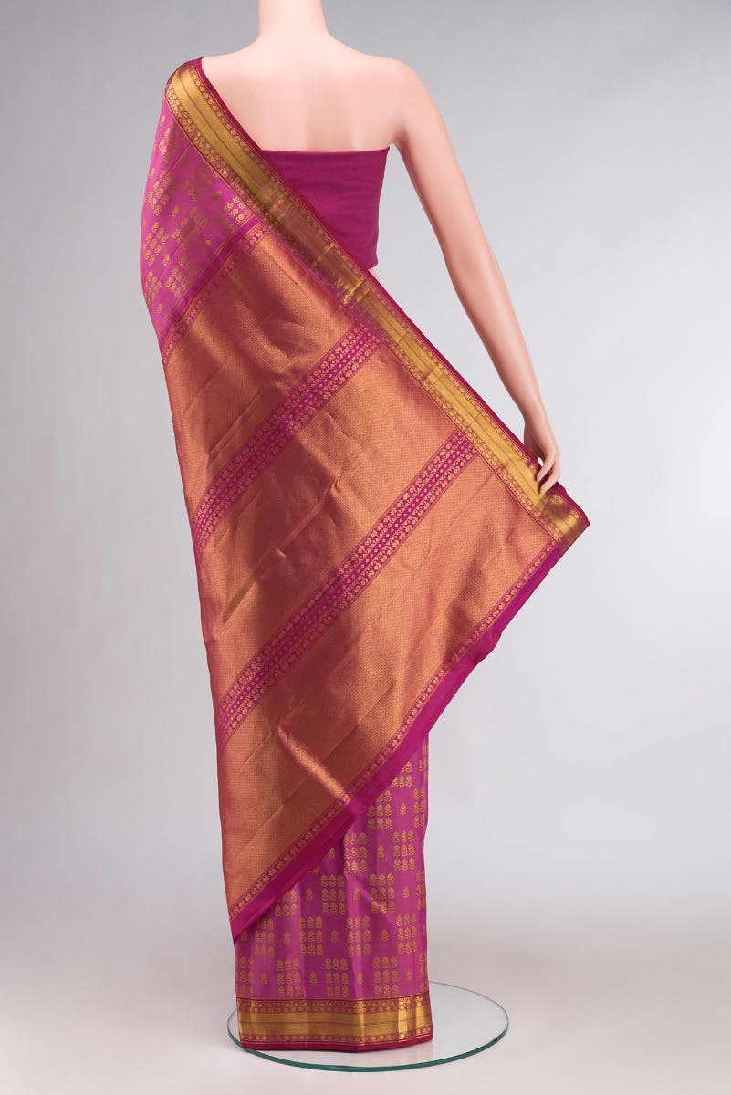 Kanaka-Pink Kanchipuram Silk Saree - Image 4