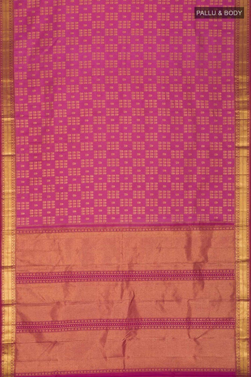 Kanaka-Pink Kanchipuram Silk Saree - Image 9