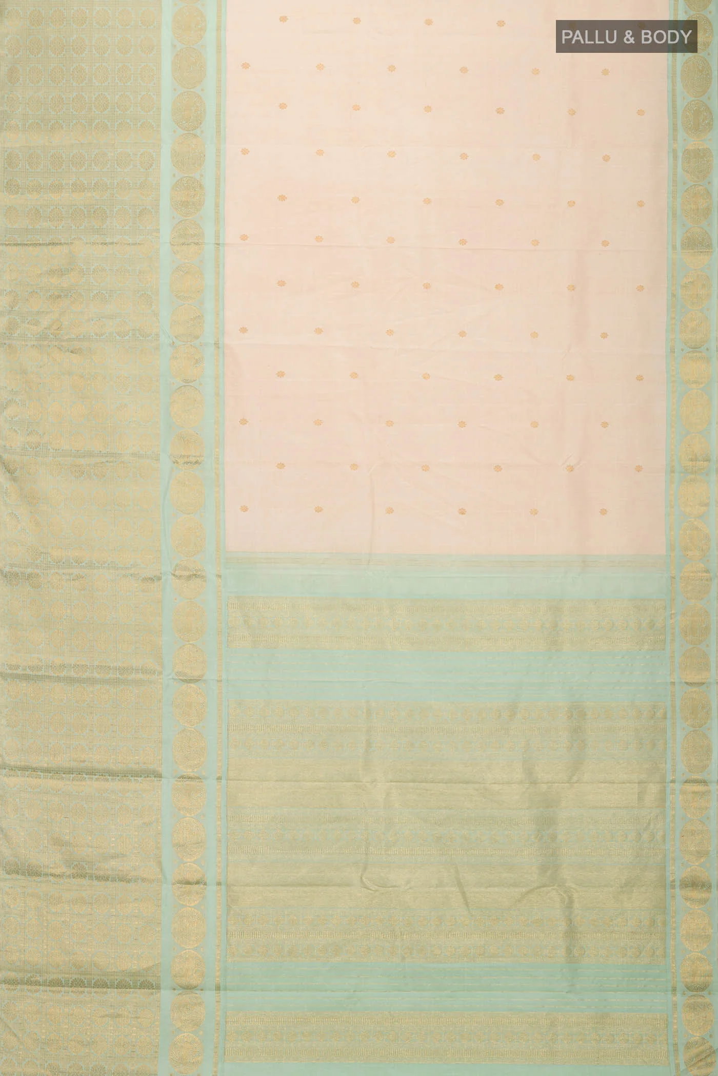 Kanmani-Cream Kanchipuram Silk Saree - Image 11