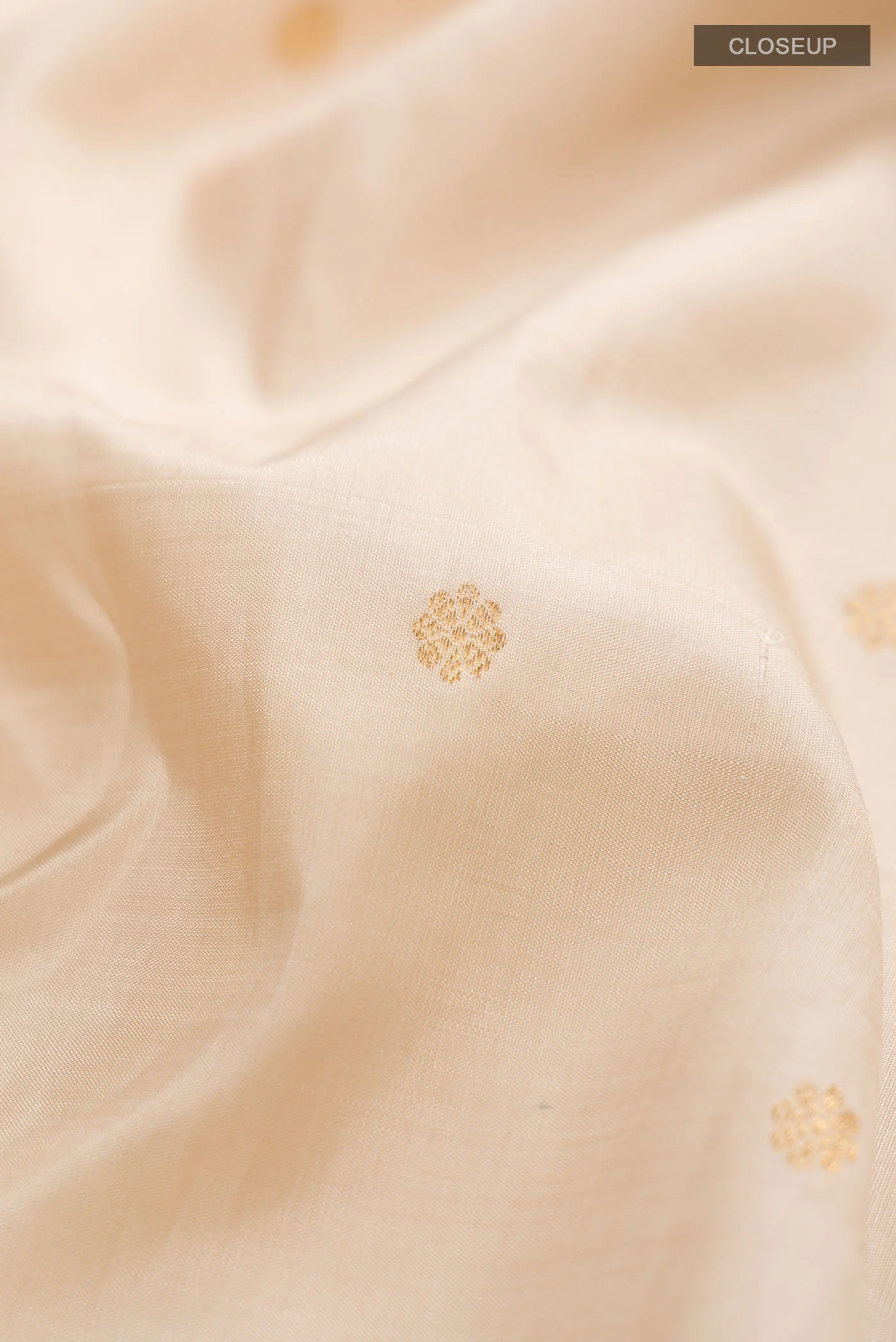 Kanmani-Cream Kanchipuram Silk Saree - Image 3