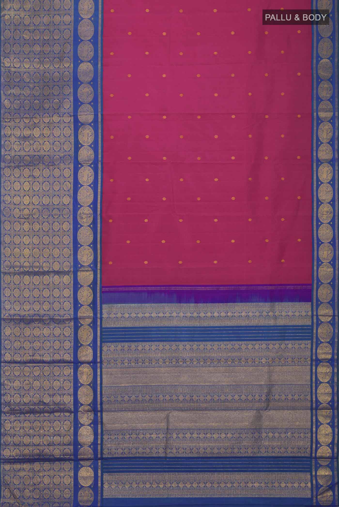 Kanmani-Pink Kanchipuram Silk Saree - Image 10