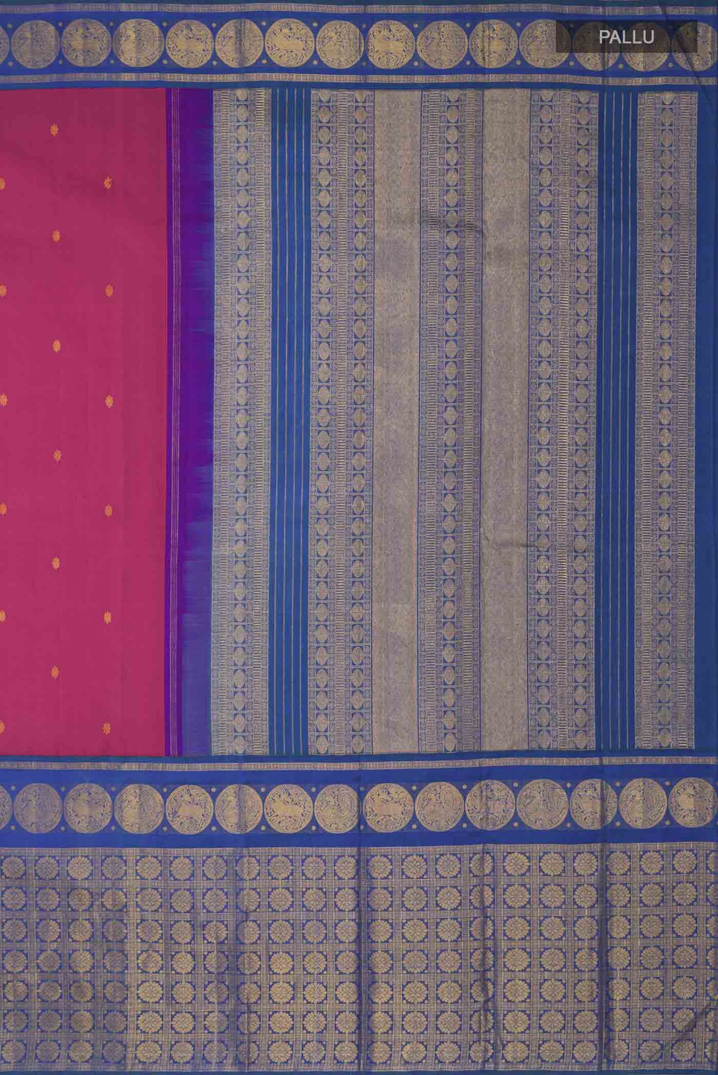 Kanmani-Pink Kanchipuram Silk Saree - Image 11