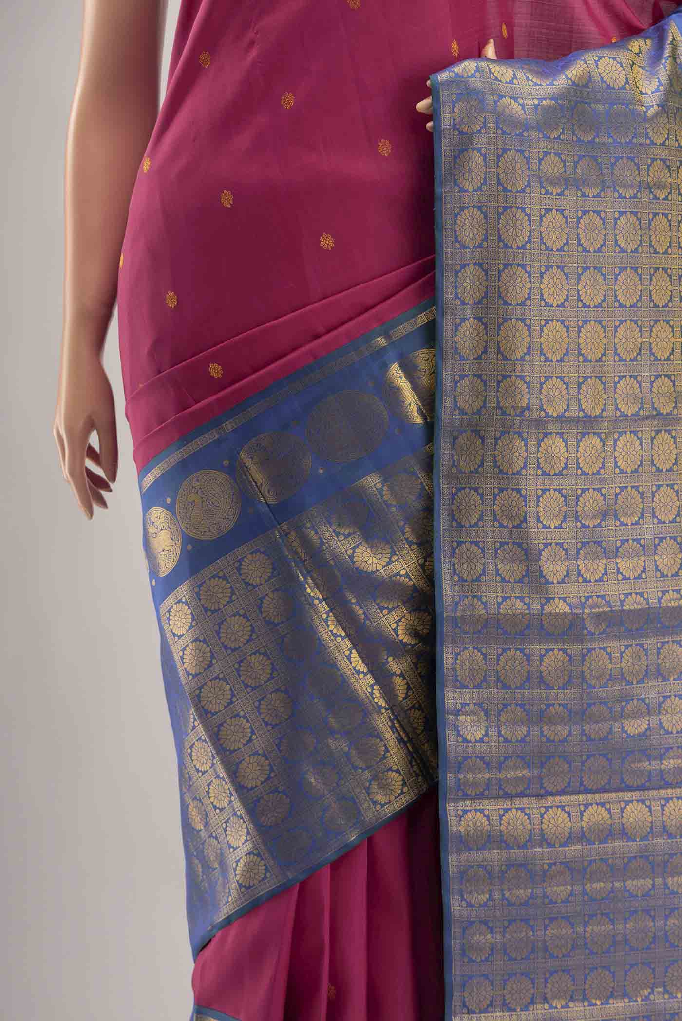 Kanmani-Pink Kanchipuram Silk Saree - Image 5