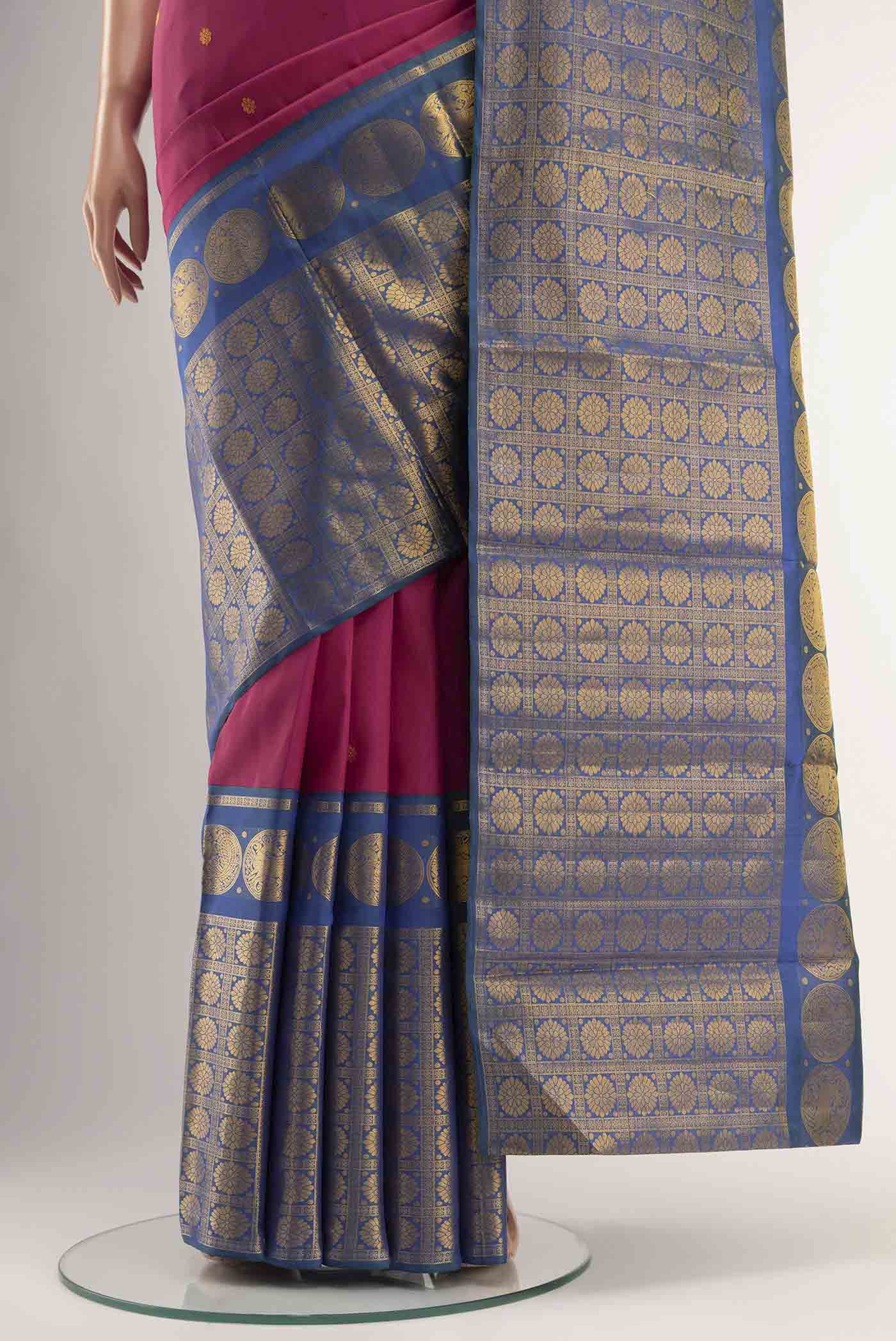 Kanmani-Pink Kanchipuram Silk Saree - Image 6