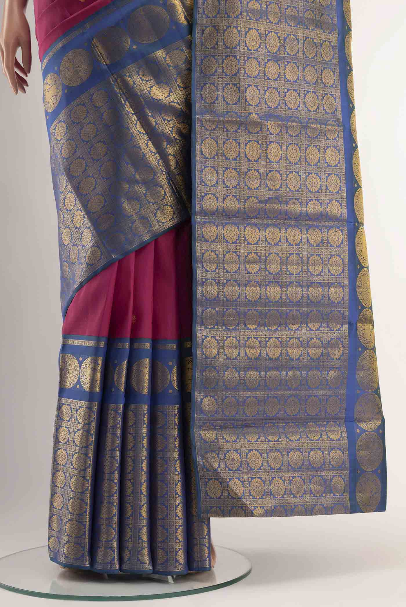 Kanmani-Pink Kanchipuram Silk Saree - Image 7