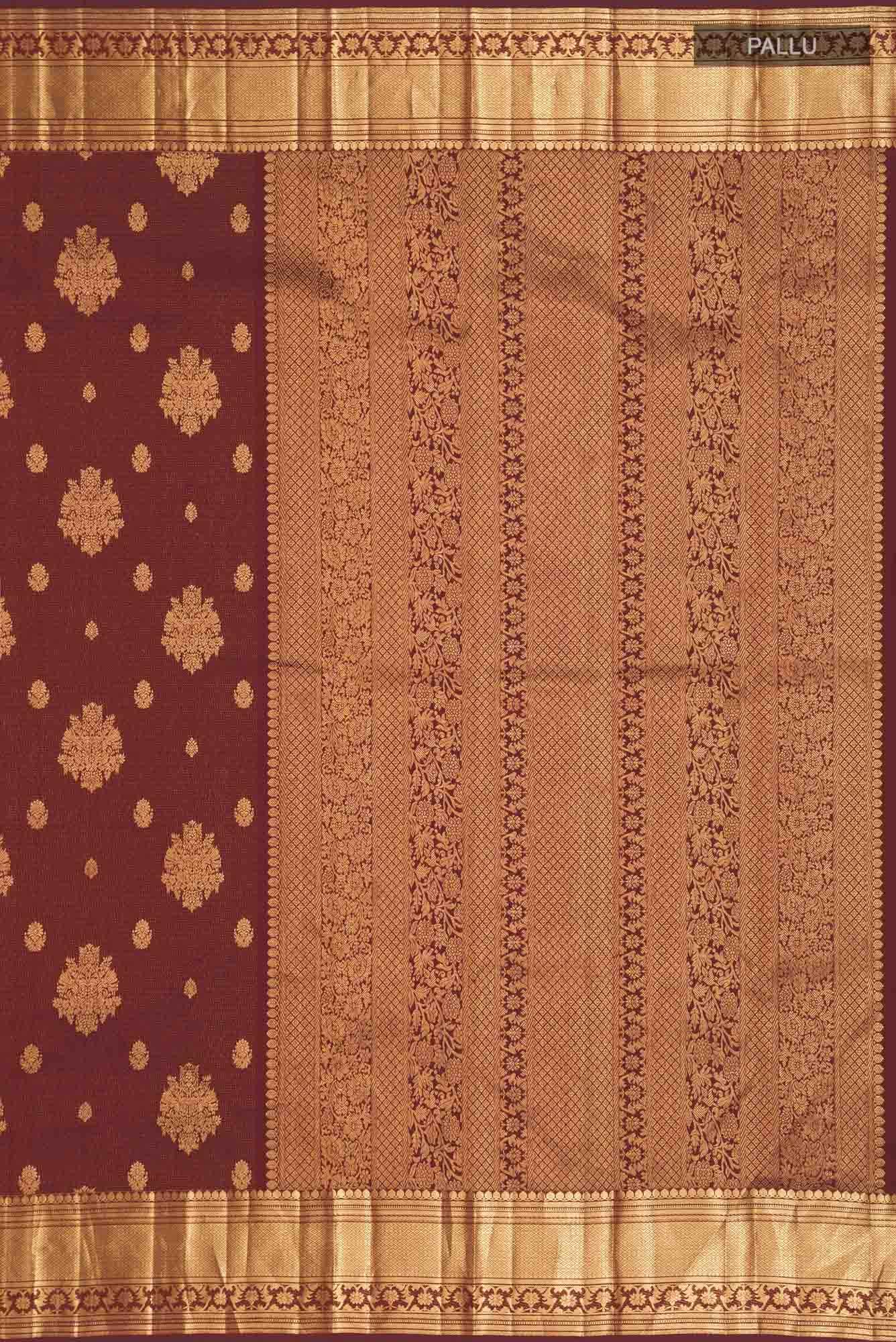 Kavini-Maroon Kanchipuram Silk Saree - Image 5