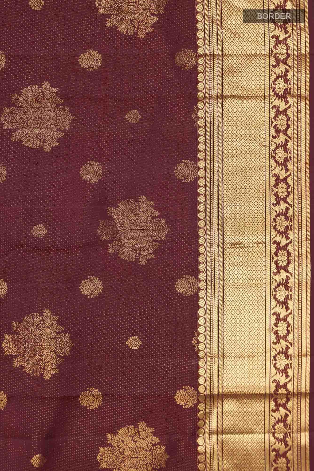 Kavini-Maroon Kanchipuram Silk Saree - Image 7