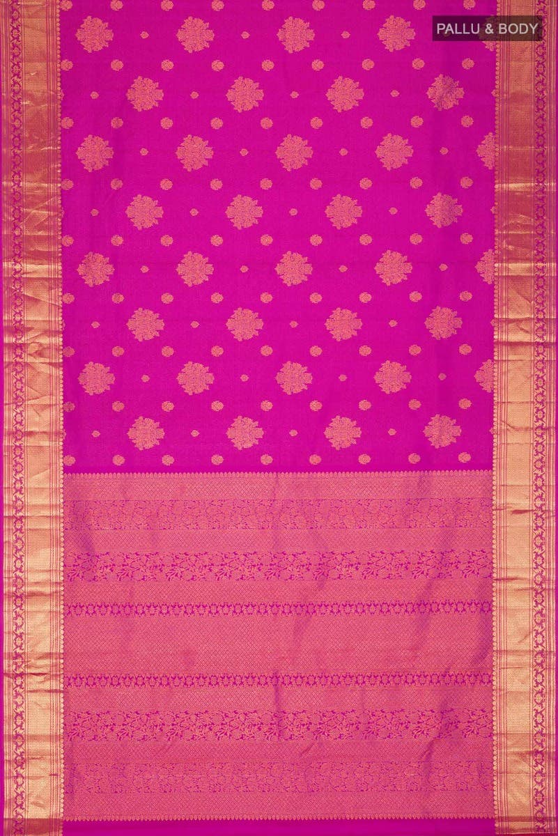 Kavini-Dark Pink Kanchipuram Silk Saree - Image 10