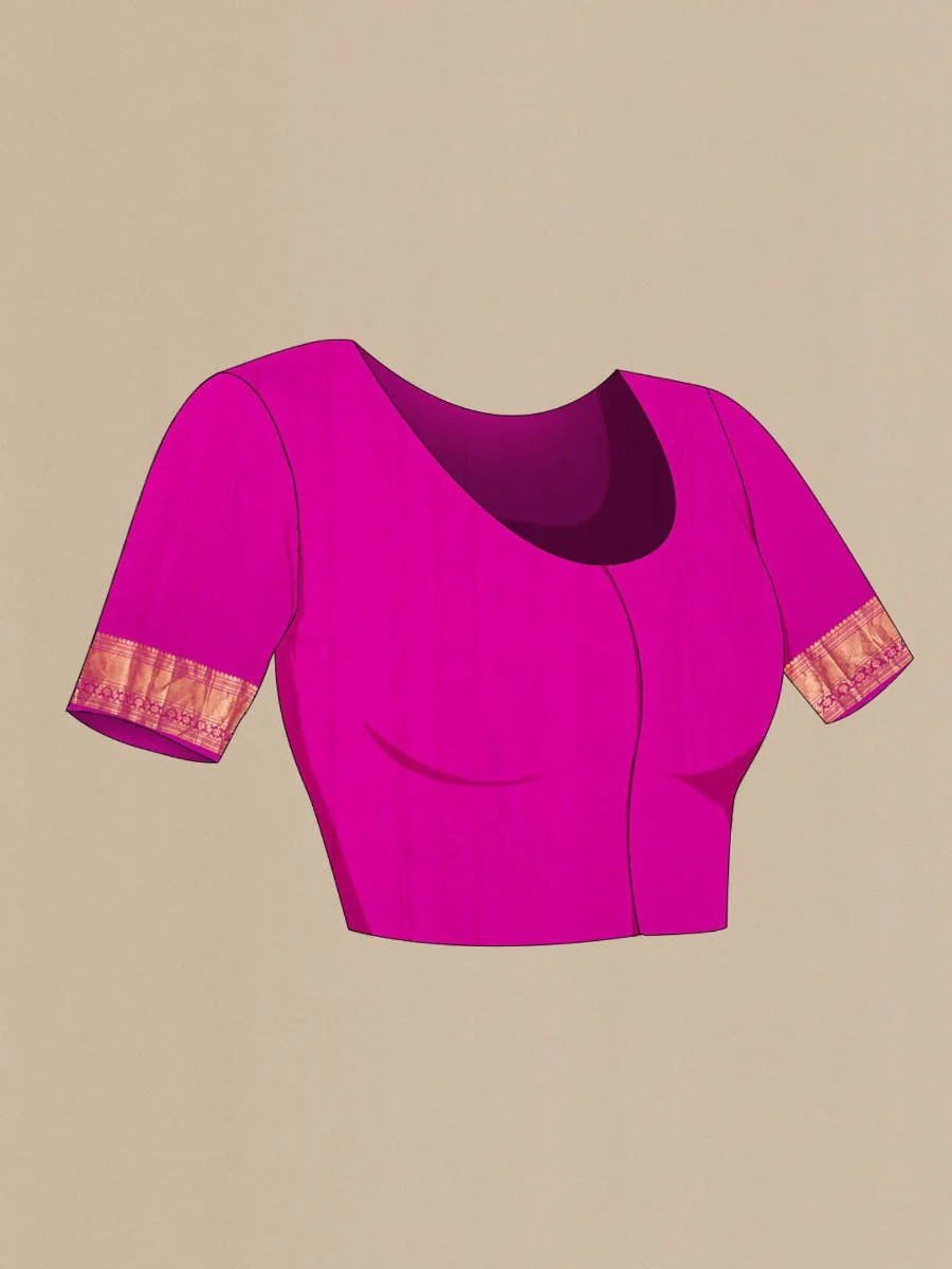 Kavini-Dark Pink Kanchipuram Silk Saree - Image 11