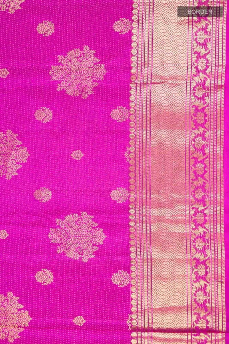 Kavini-Dark Pink Kanchipuram Silk Saree - Image 7