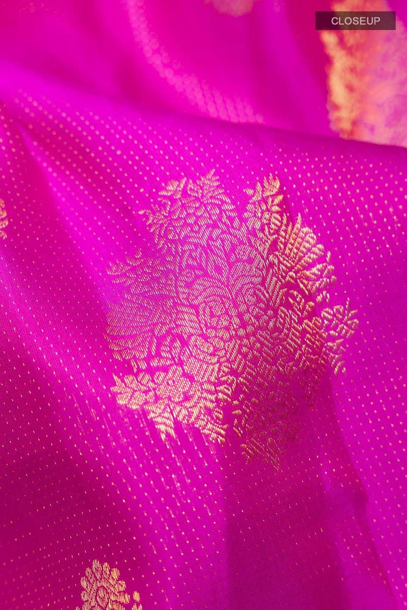 Kavini-Dark Pink Kanchipuram Silk Saree - Image 8