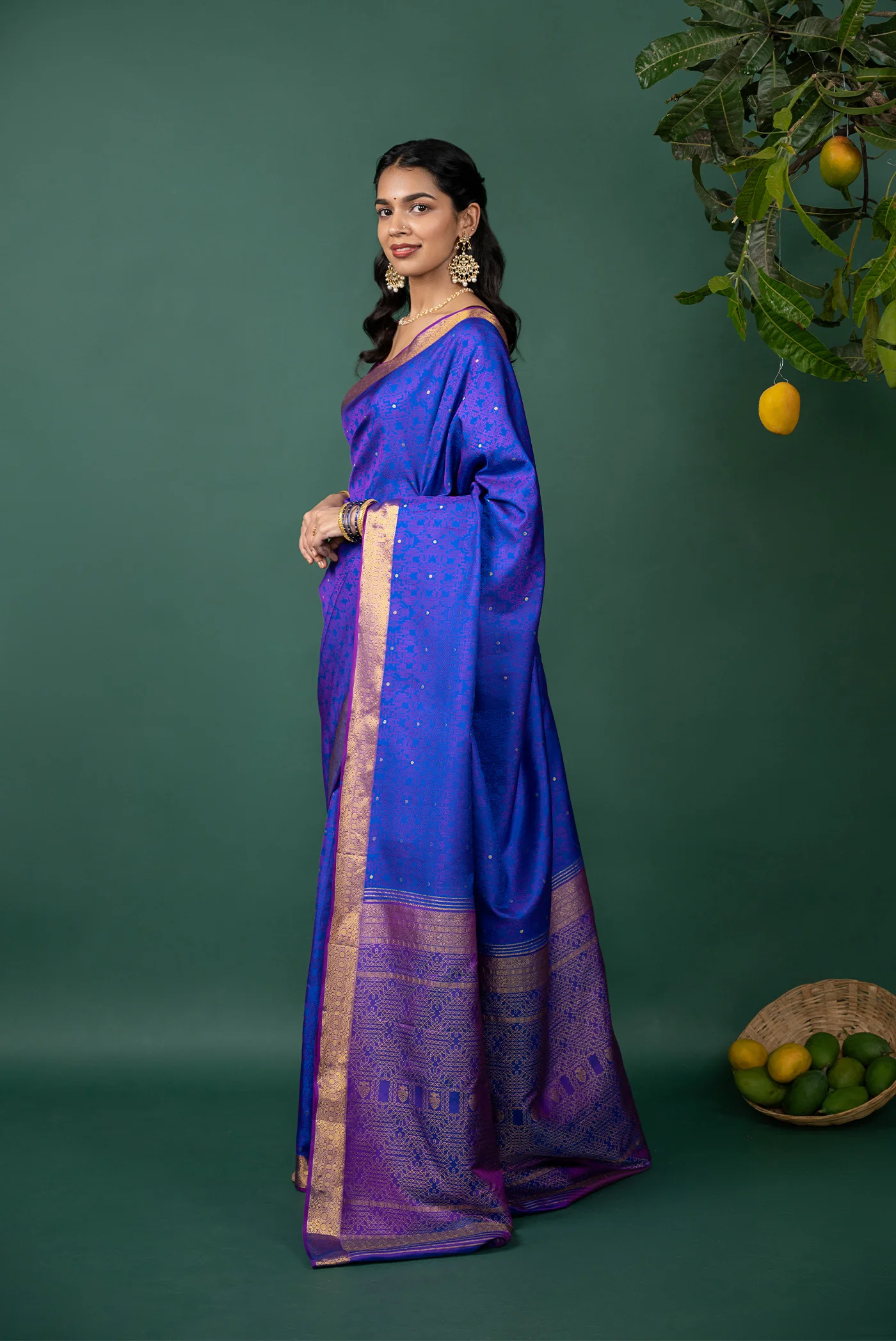 Kolam - Blue Kanchipuram Silk Saree - Image 5