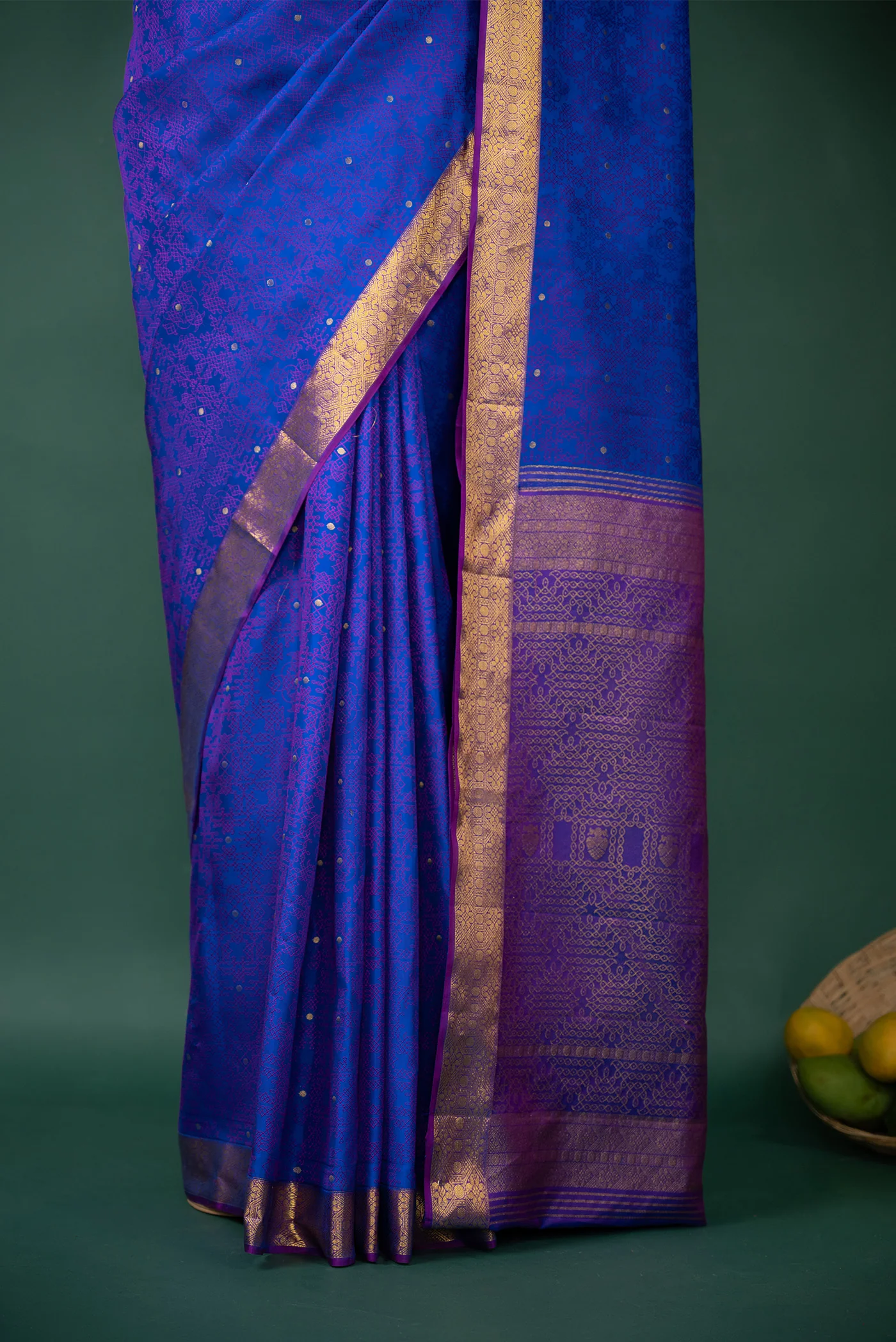 Kolam - Blue Kanchipuram Silk Saree - Image 6