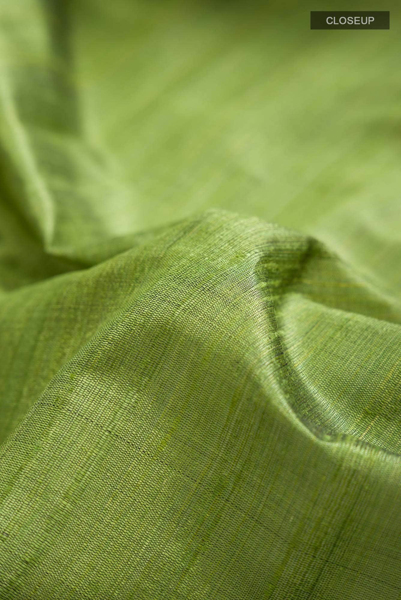 Kruti-Green Bhagalpuri Tussar Silk Saree - Image 3
