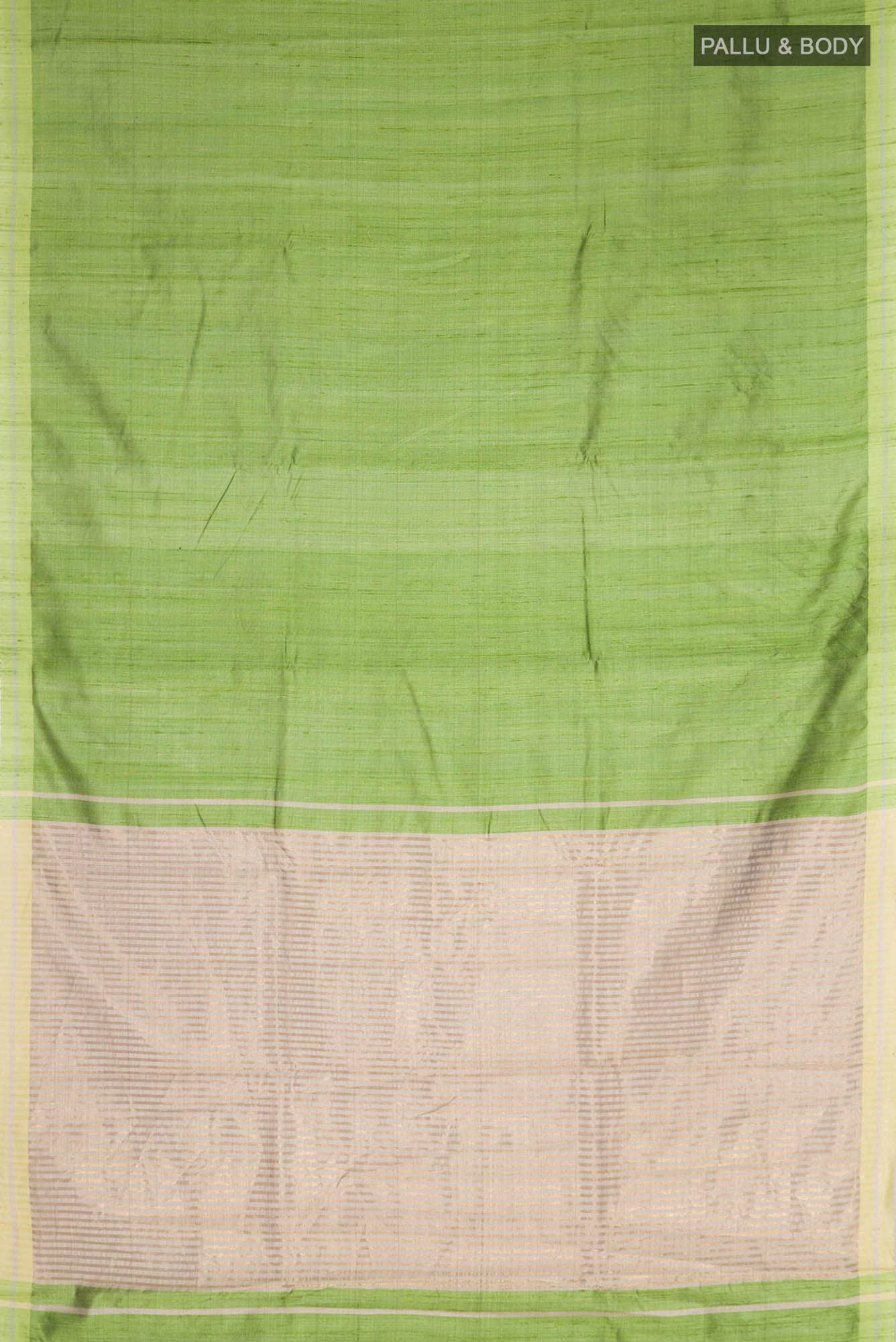Kruti-Green Bhagalpuri Tussar Silk Saree - Image 4