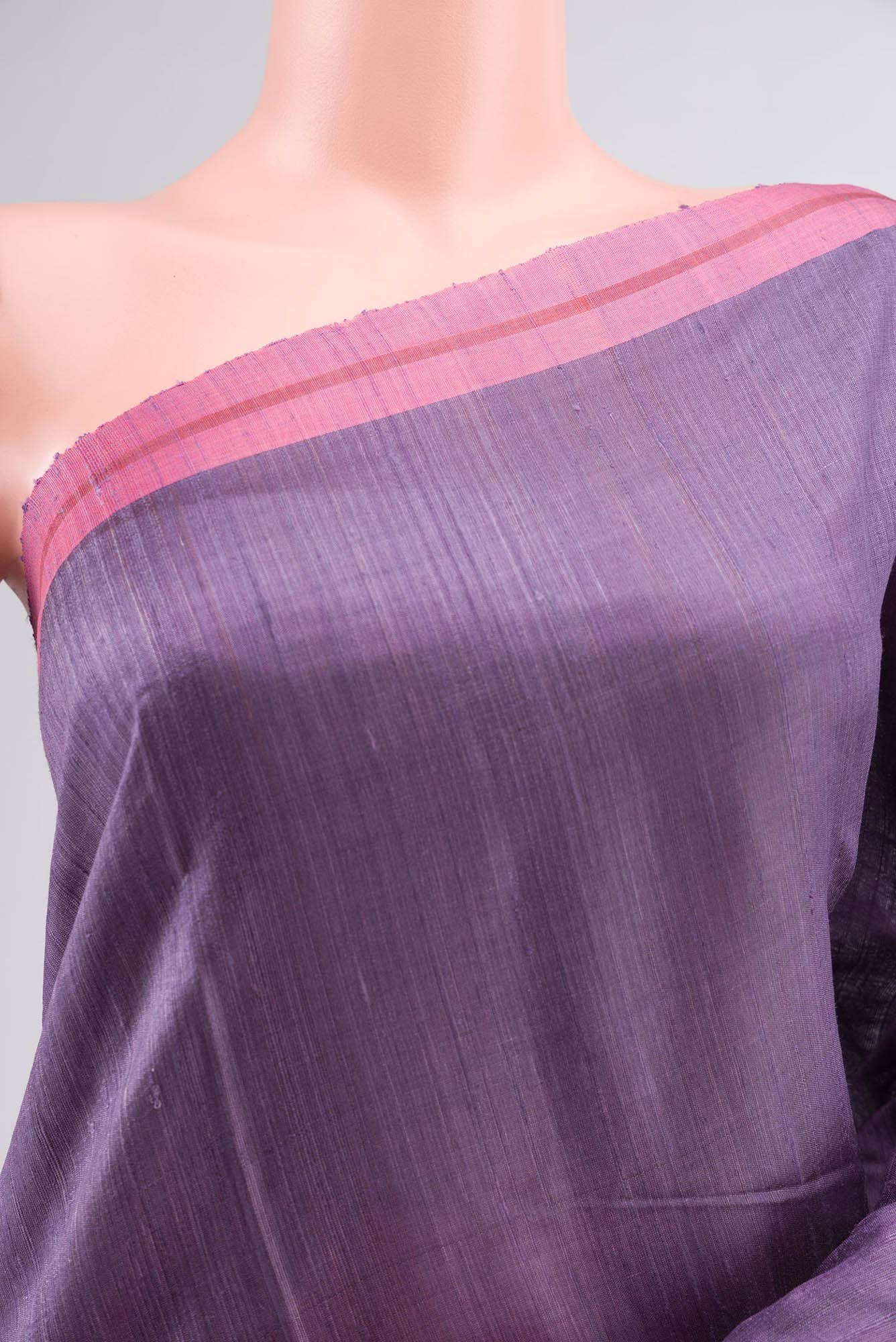 Kruti-Purple Bhagalpuri Tussar Silk Saree - Image 3