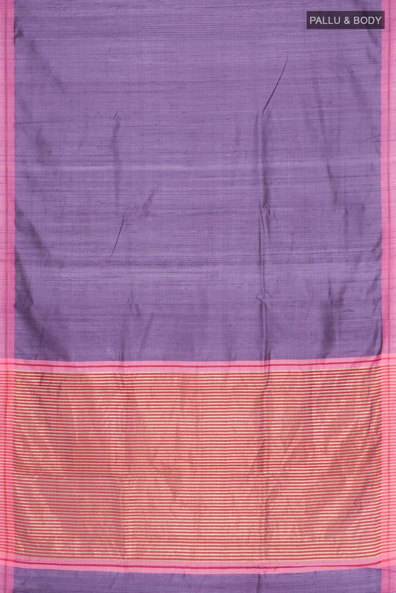 Kruti-Purple Bhagalpuri Tussar Silk Saree - Image 5