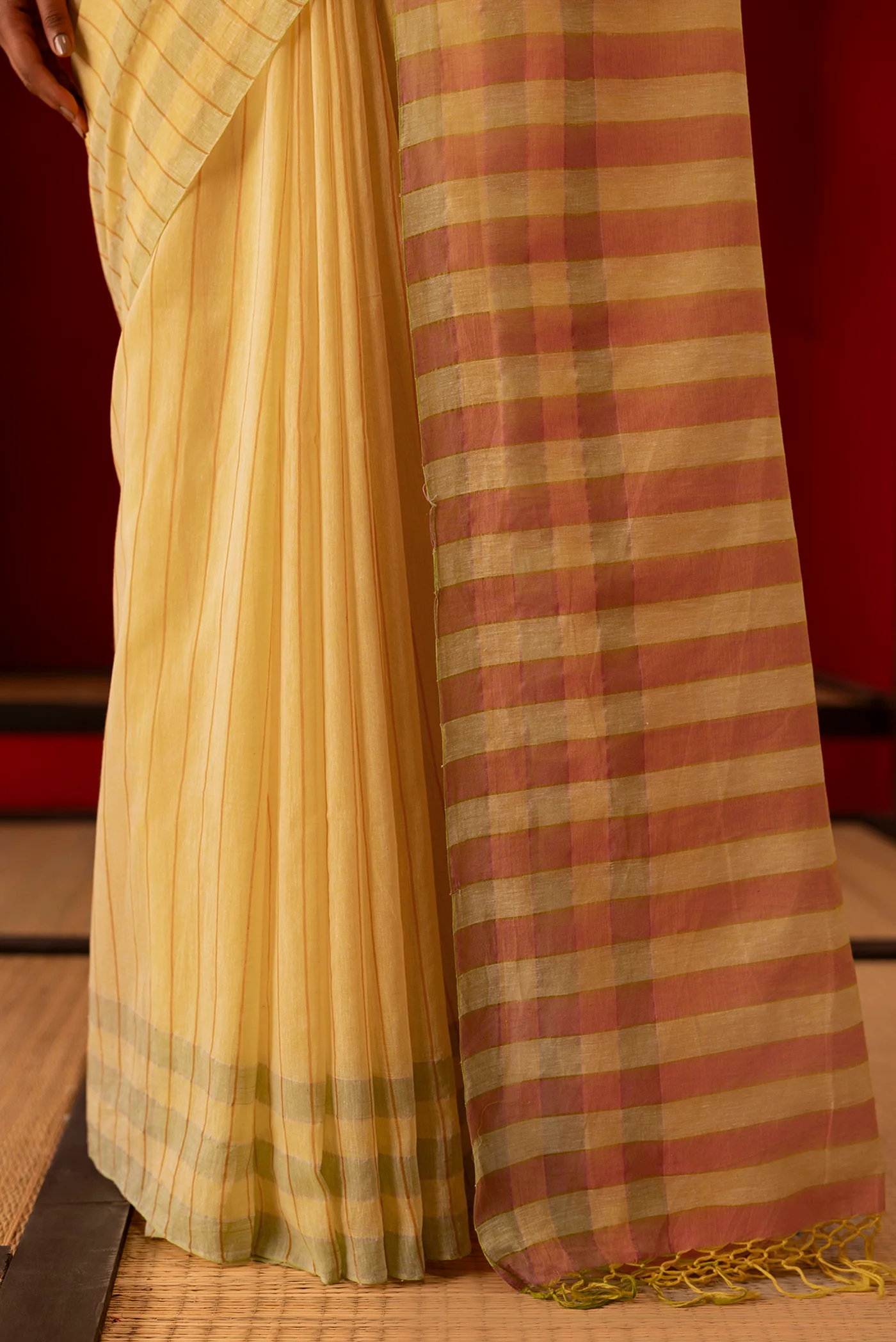 Yellow Cotton Saree - Image 5