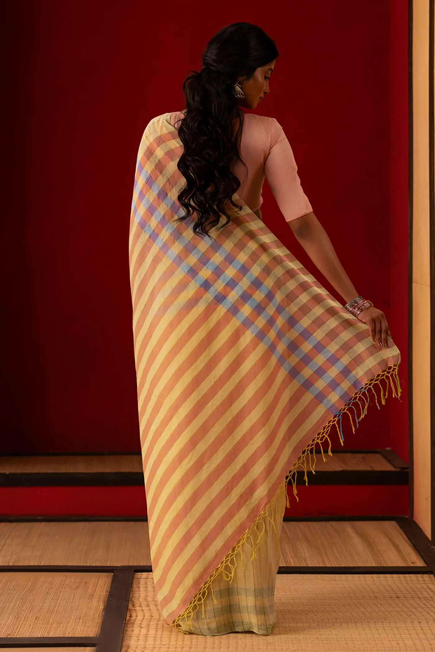 Yellow Cotton Saree - Image 6