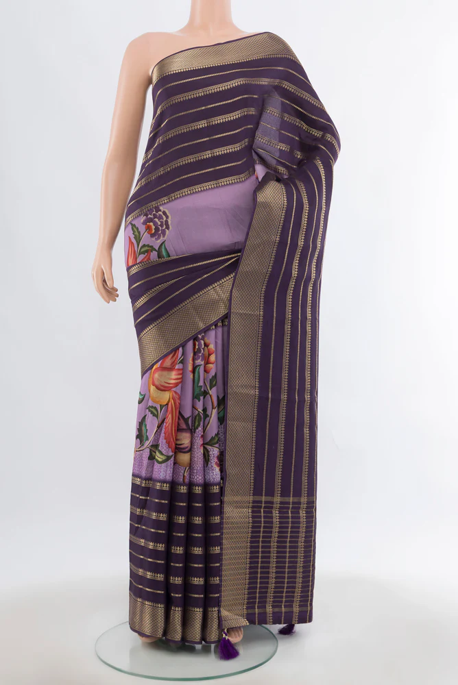 Lavender Blended Art Silk Saree