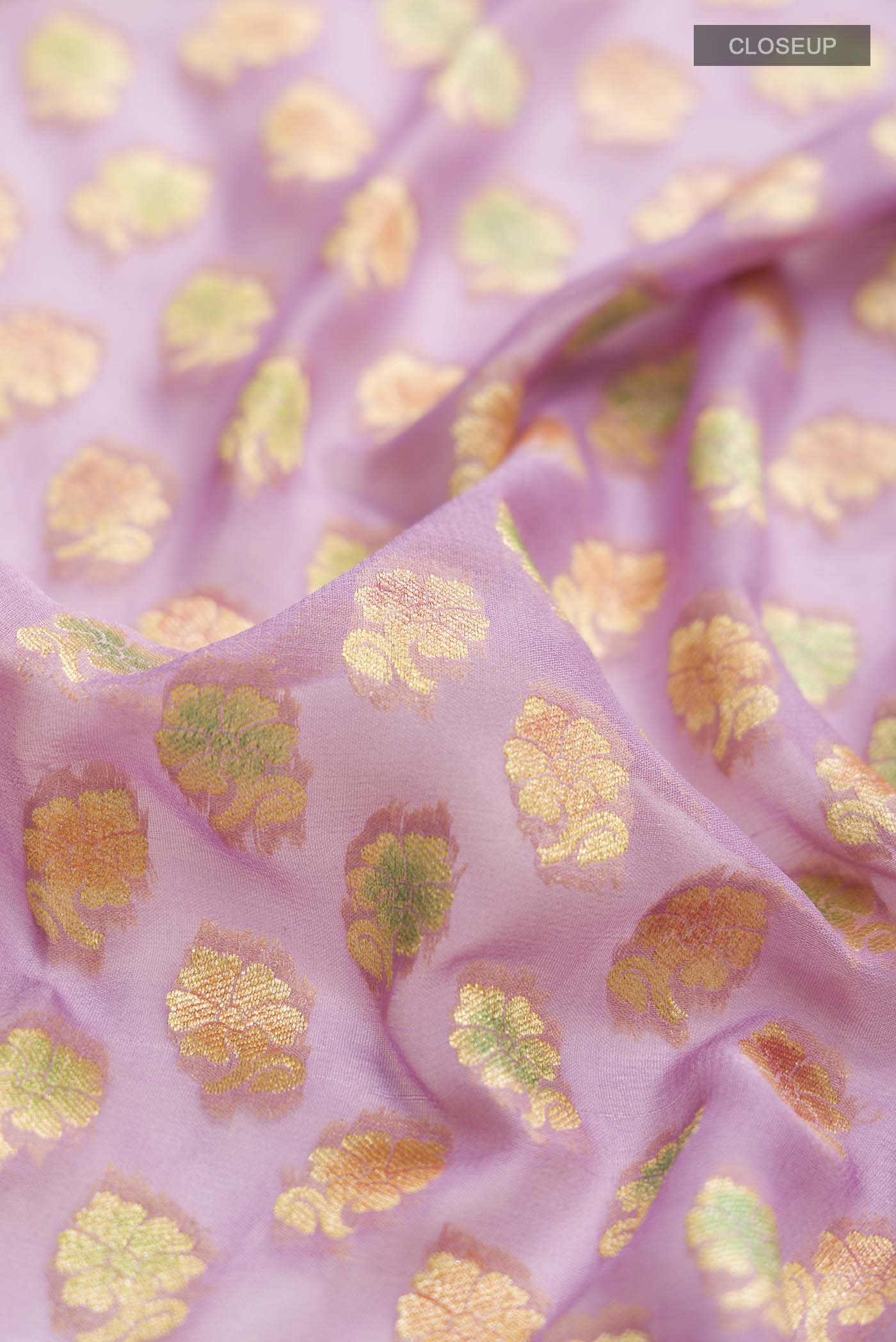 Lavender Banarasi Georgette Saree - Image 2