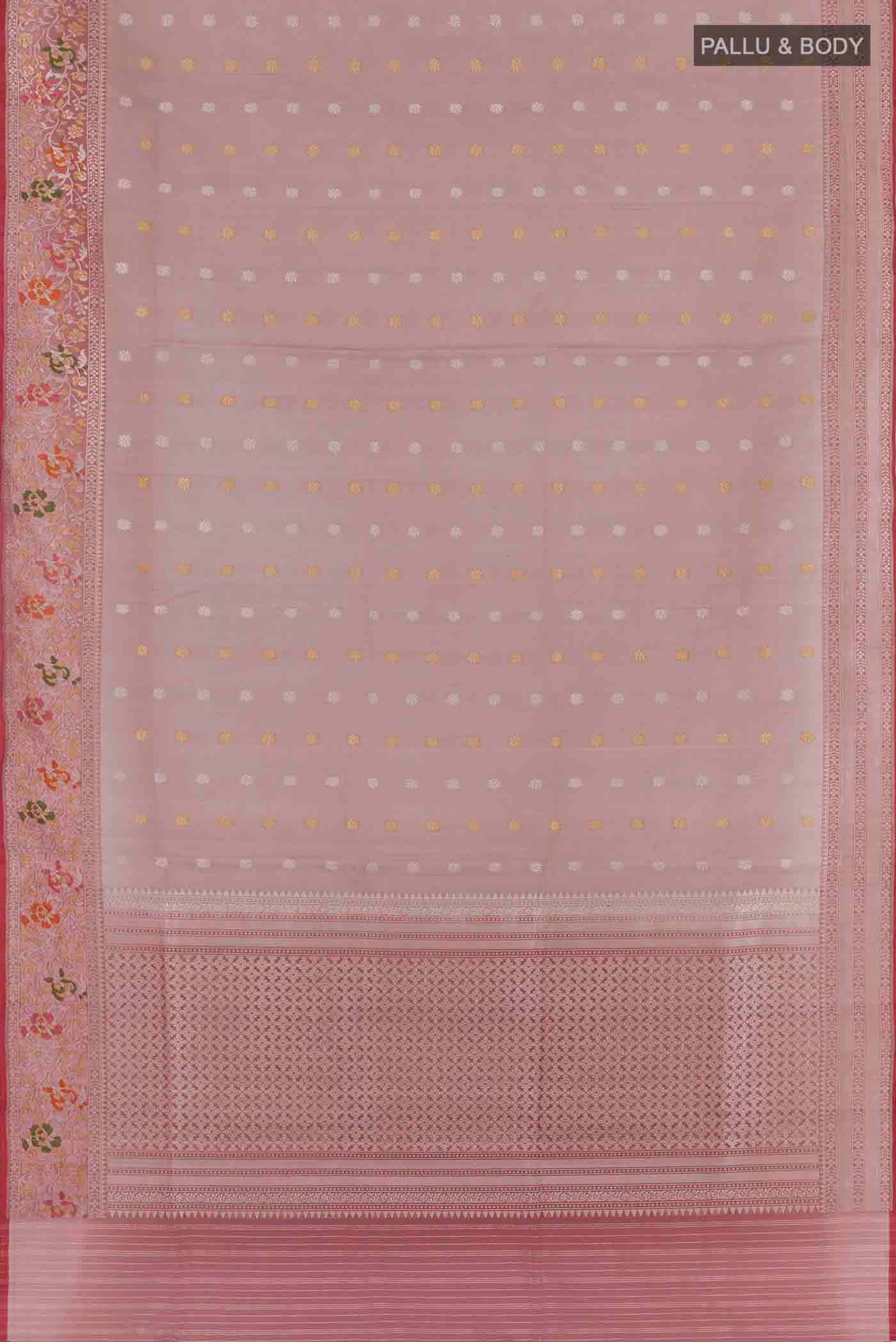 Mauve Banarasi Kora Silk Saree - Image 6