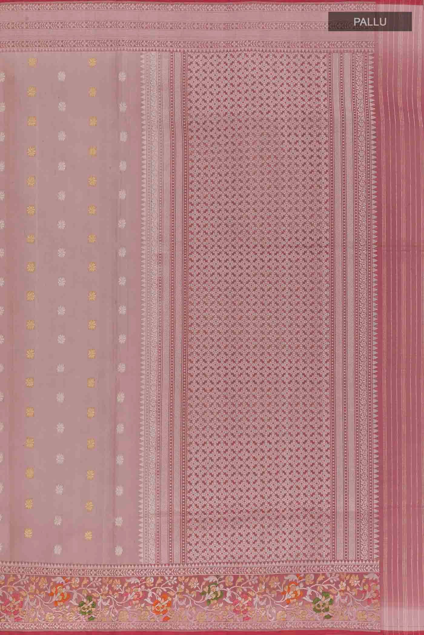 Mauve Banarasi Kora Silk Saree - Image 7
