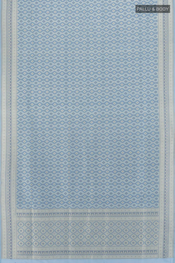 Sky Blue Banarasi Silk Saree - Image 5
