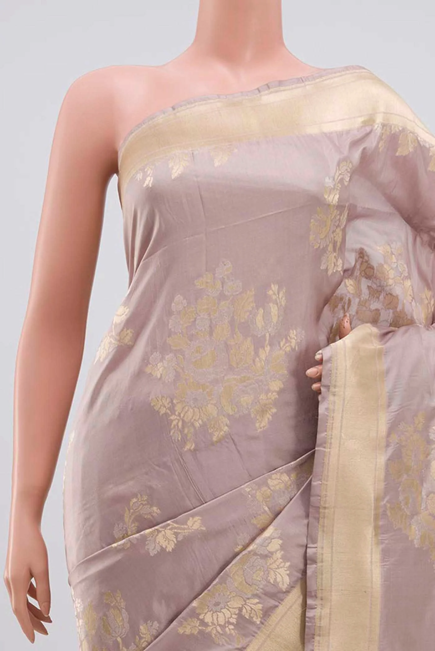 Lavender Banarasi Silk Saree - Image 2