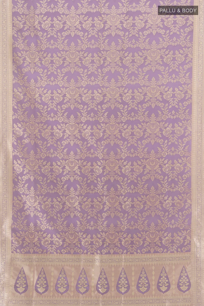 Lavender Banarasi Silk Saree - Image 5