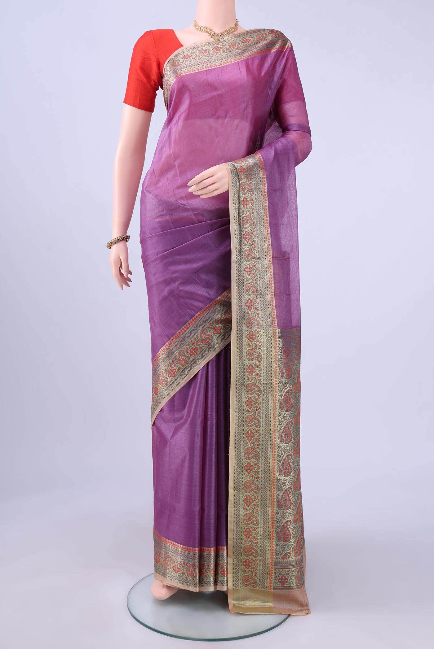 Lavender Banarasi Silk Saree