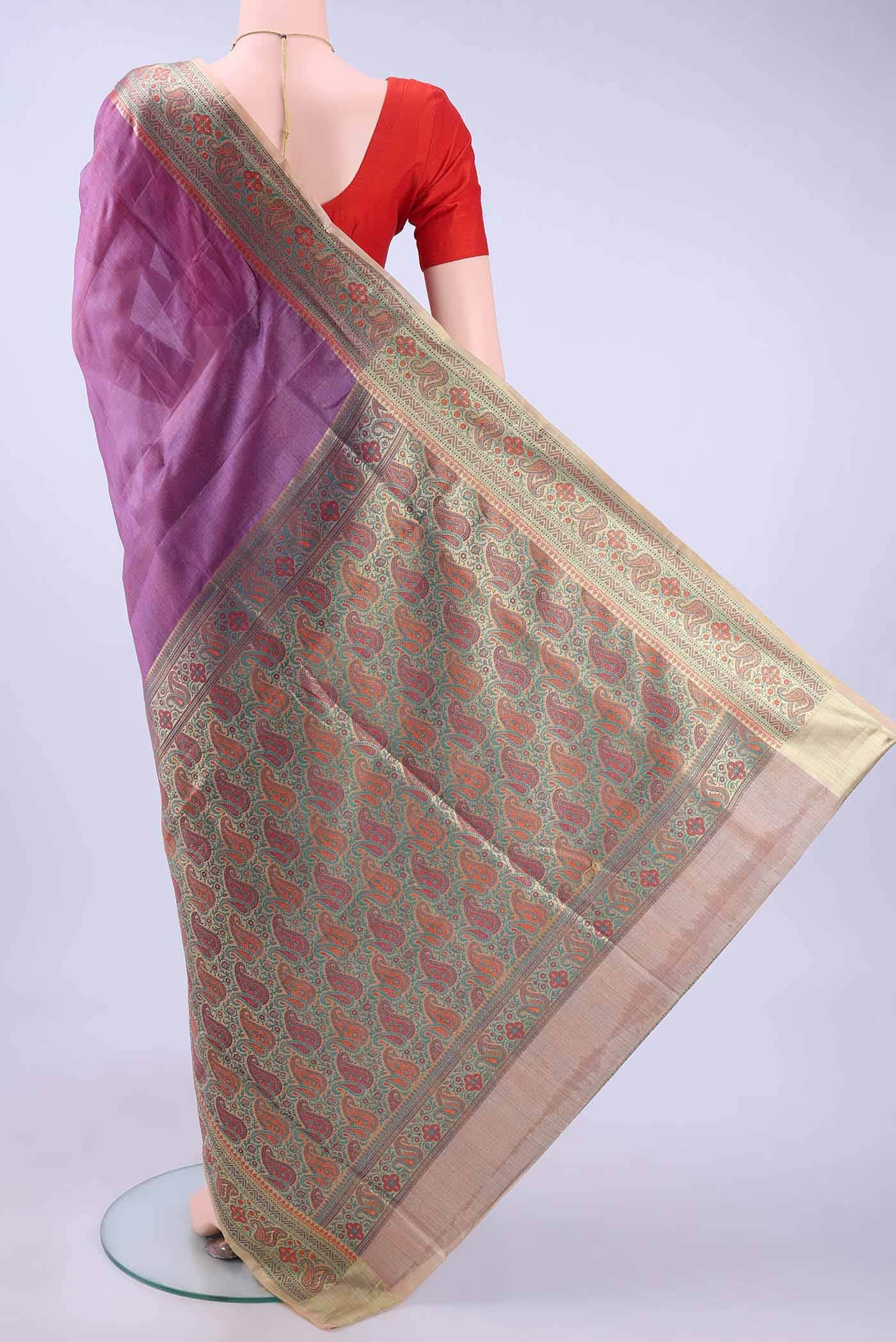 Lavender Banarasi Silk Saree - Image 2