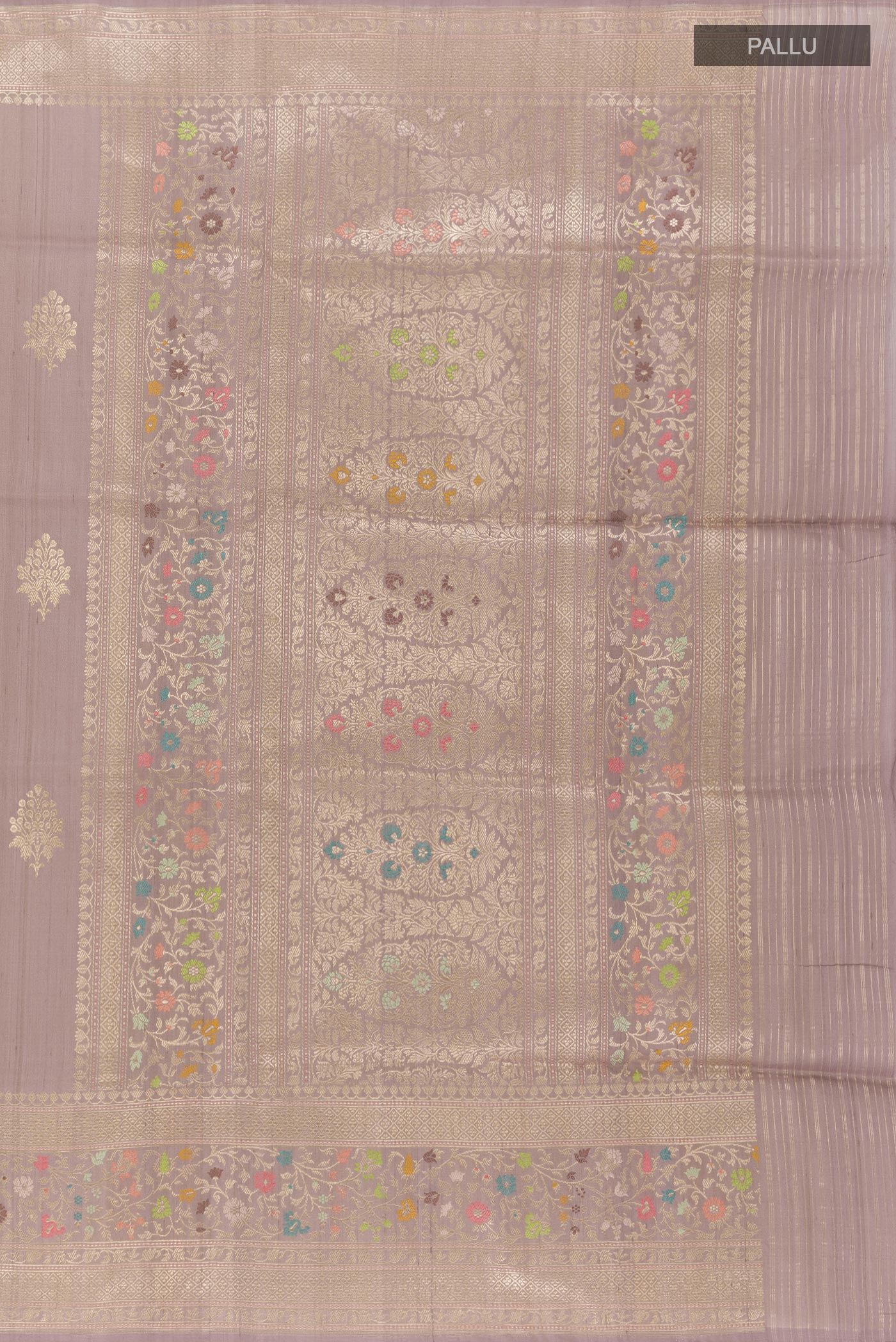 Lavender Banarasi Tussar Silk Saree - Image 6