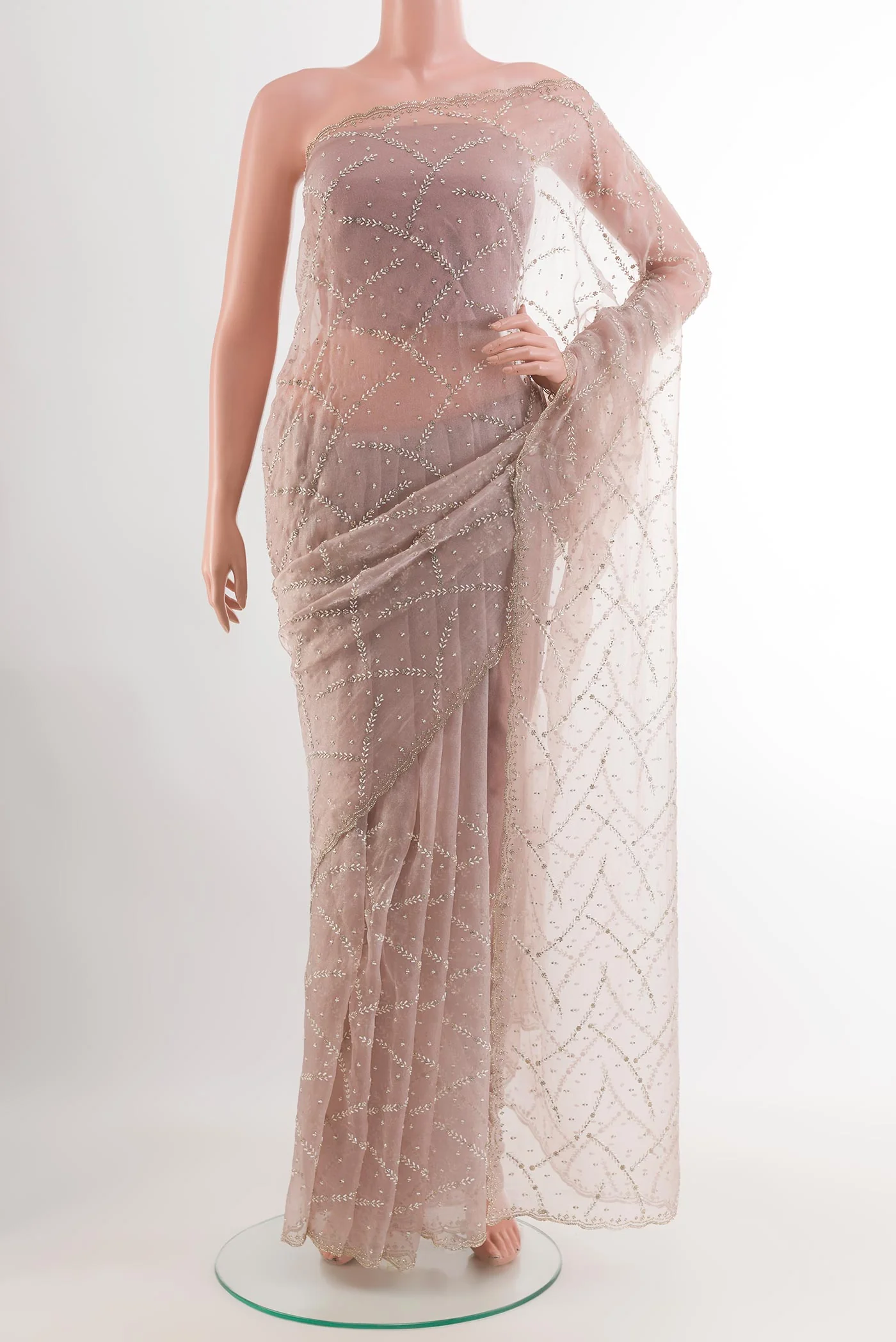 Lavender Blended Organza Silk Saree