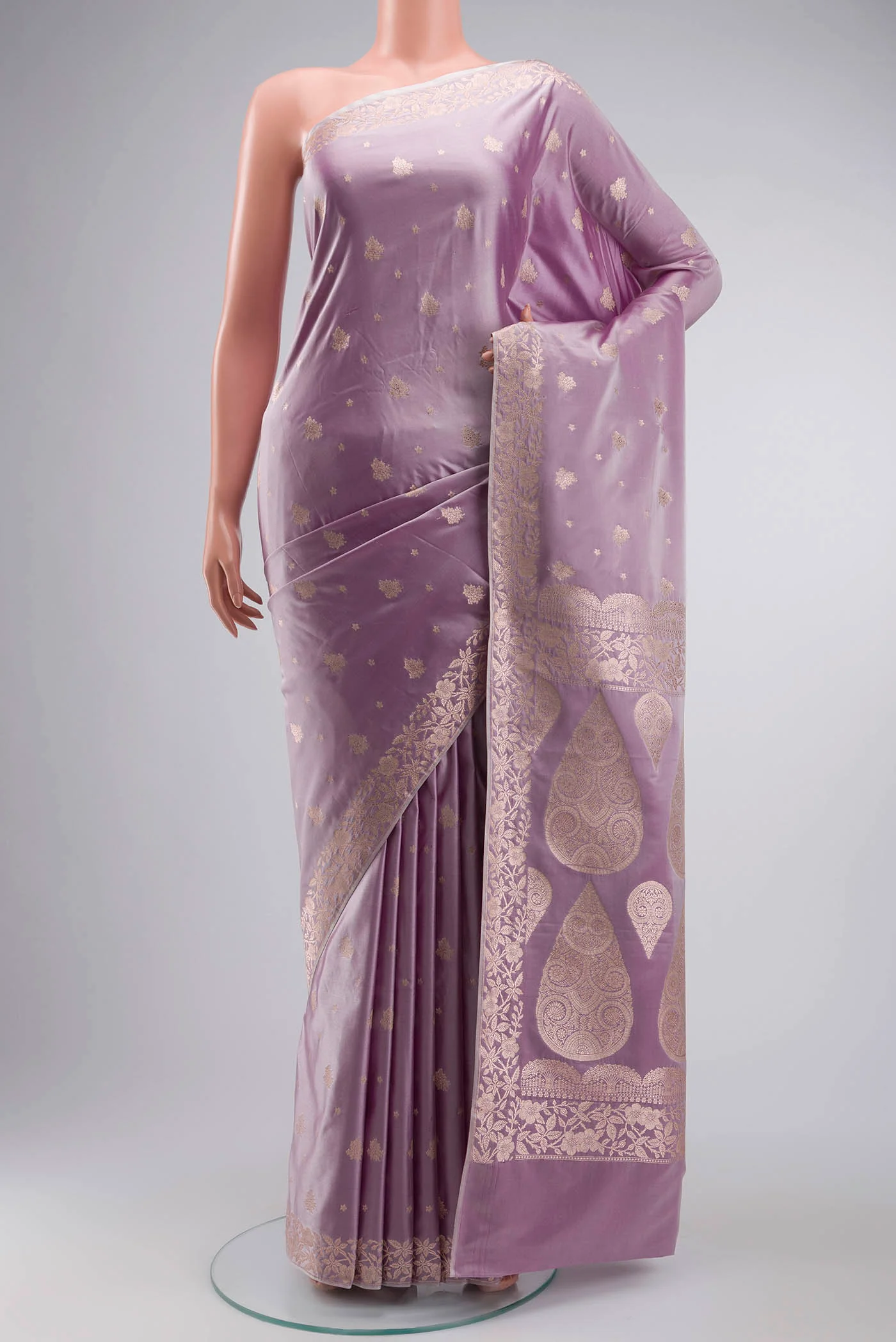 Lavender Blended Banarasi Silk Saree