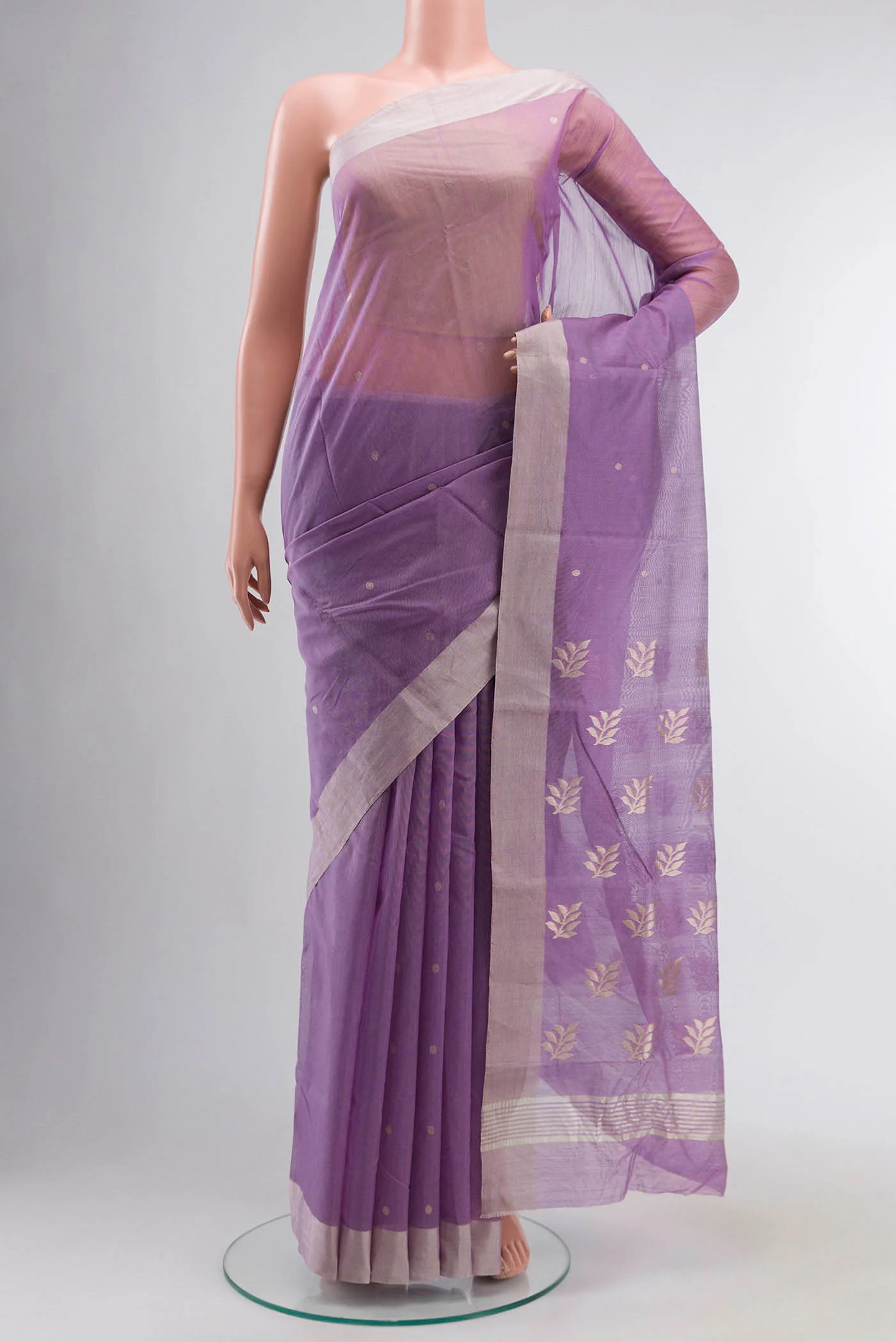 Lavender Chanderi Silk Cotton Saree