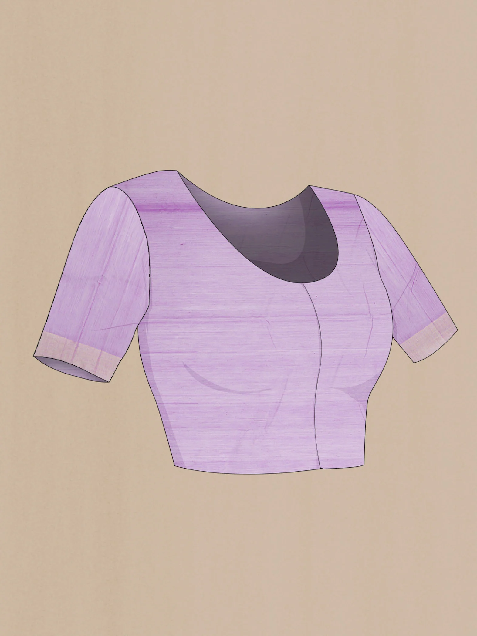 Lavender Chanderi Silk Cotton Saree - Image 2