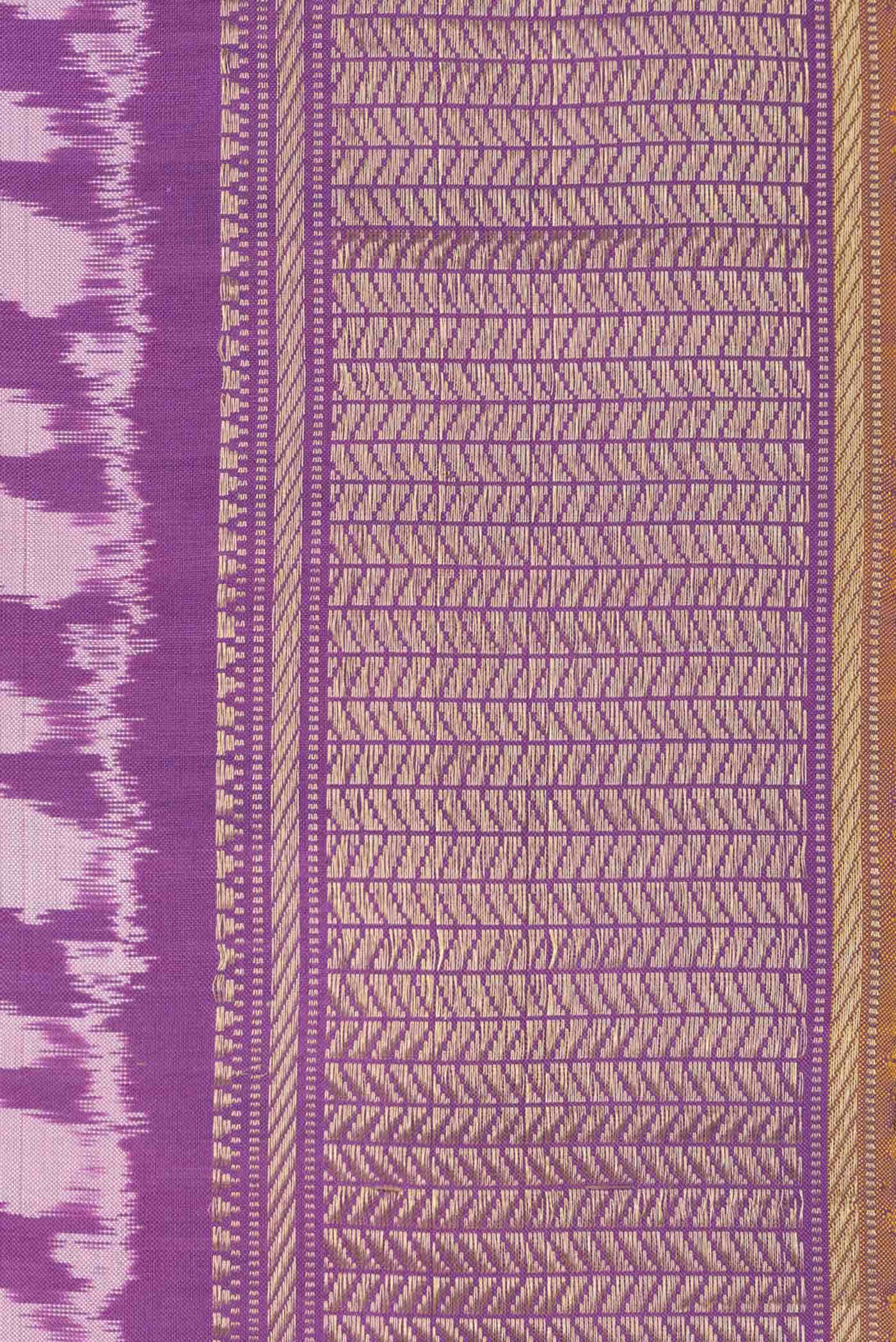Lavender Double Ikat Saree - Image 2