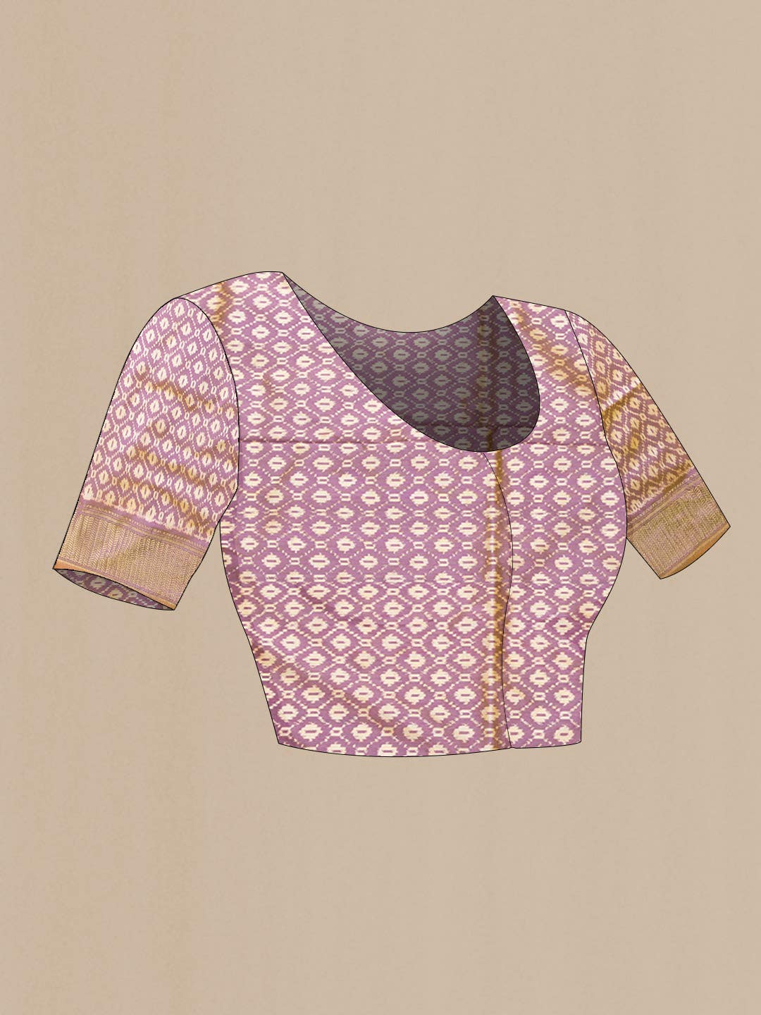 Lavender Double Ikat Saree - Image 3