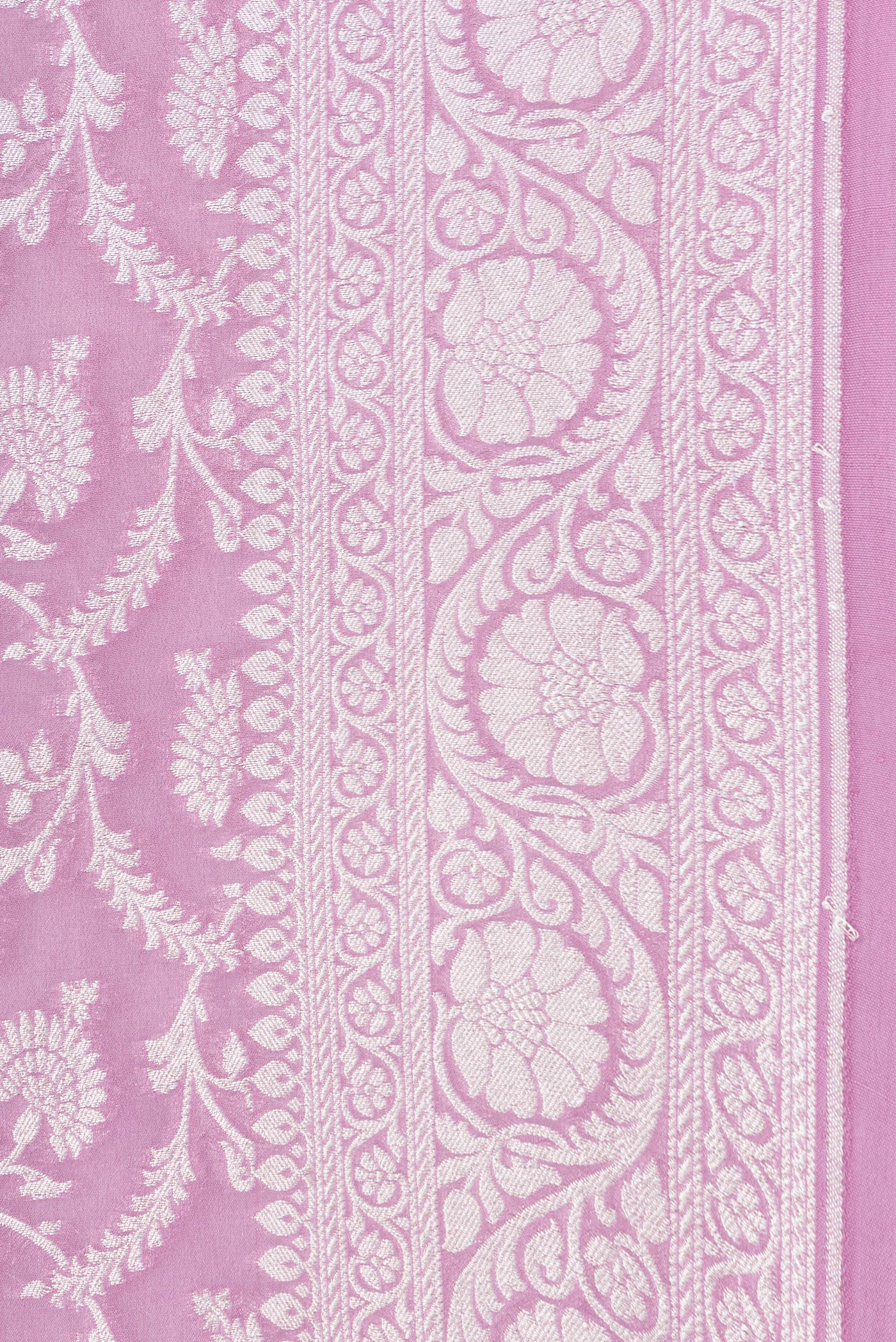 Lavender Banarasi Georgette Saree - Image 3