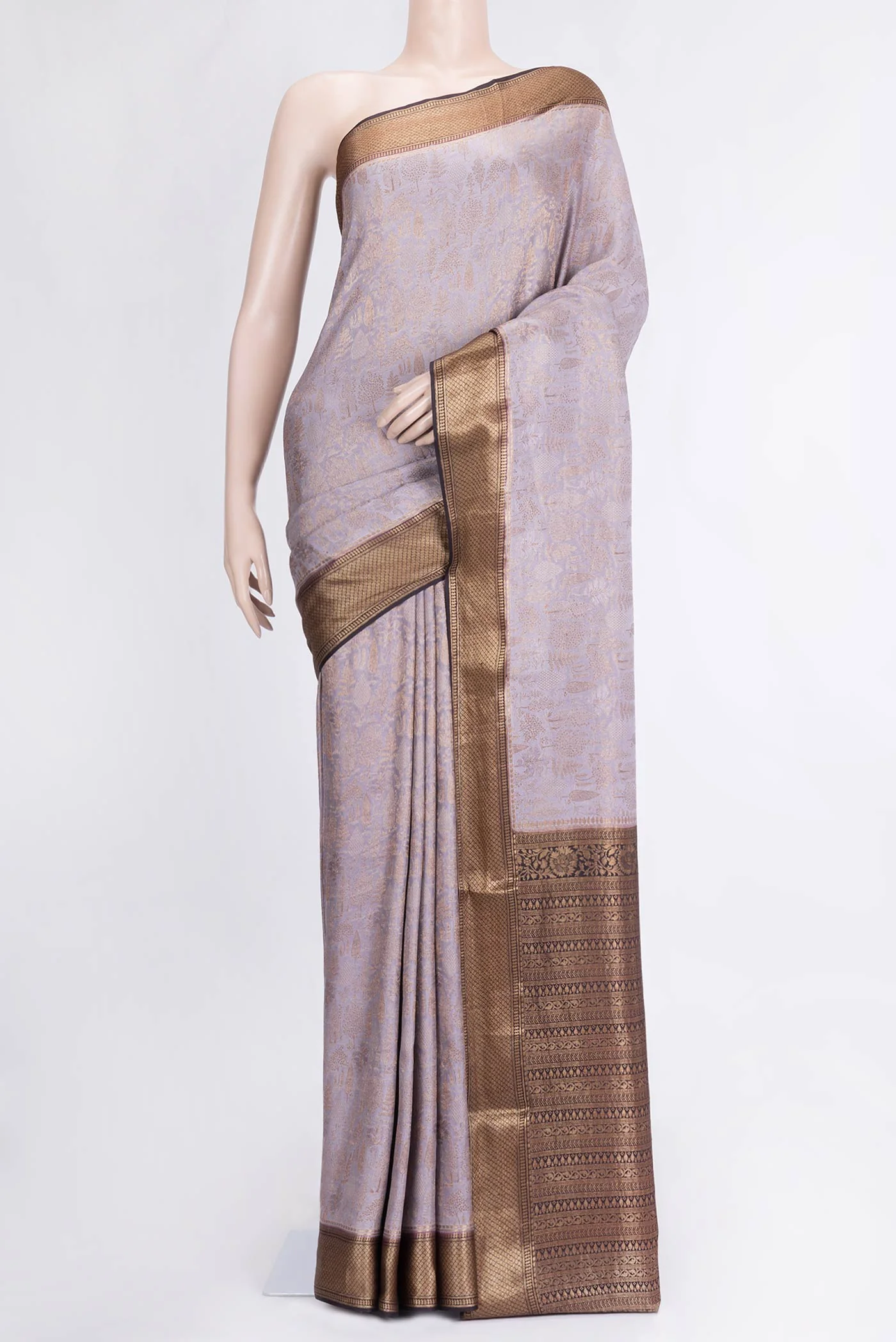 Lavender Mysore Crepe Saree
