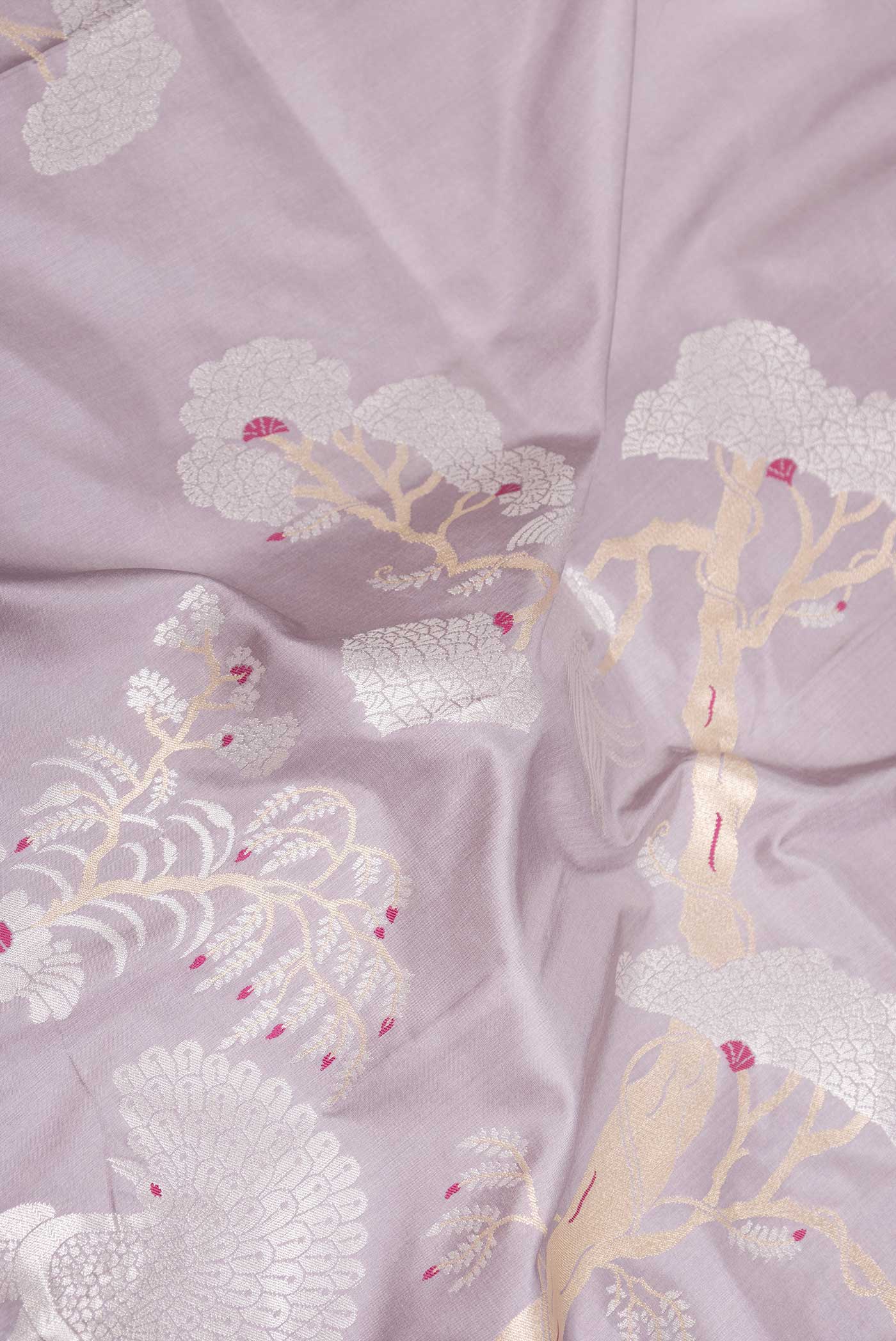 Lavender Dual Tone Banarasi Saree - Image 2