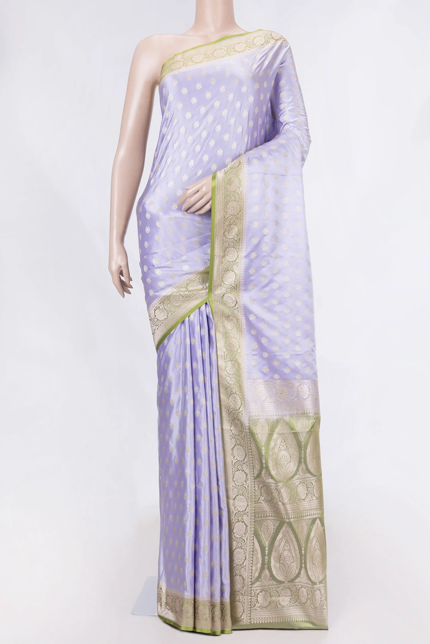 Lavender Dual Tone Blended Banarasi Silk Saree