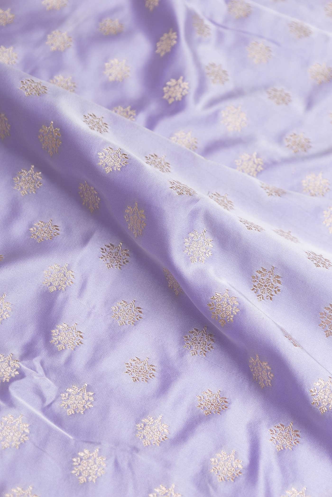 Lavender Dual Tone Blended Banarasi Silk Saree - Image 2