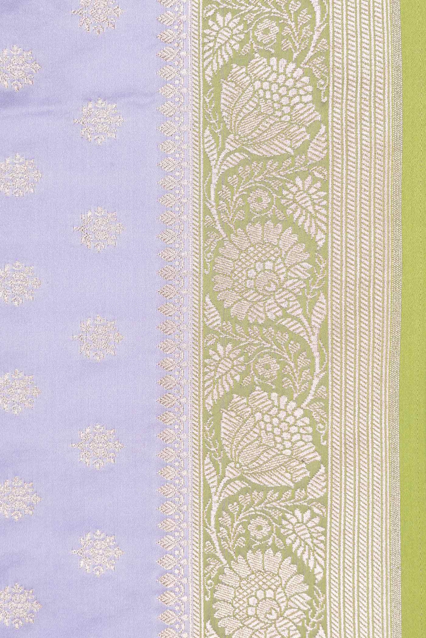 Lavender Dual Tone Blended Banarasi Silk Saree - Image 3
